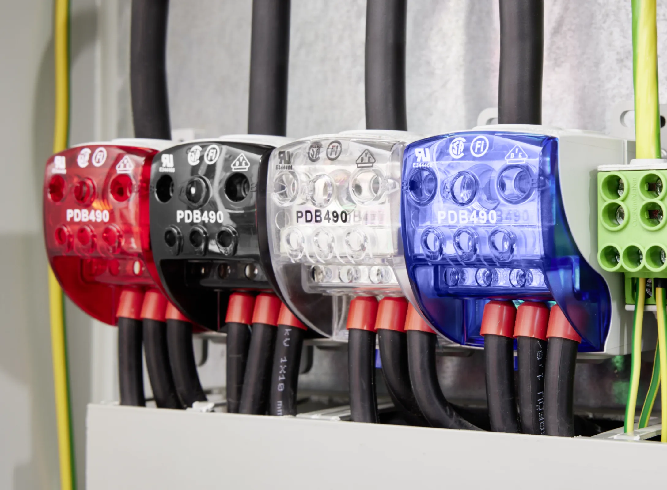 Distribution Block PDB 490 with different top colours Distribution Block PDB 490 with different top colours