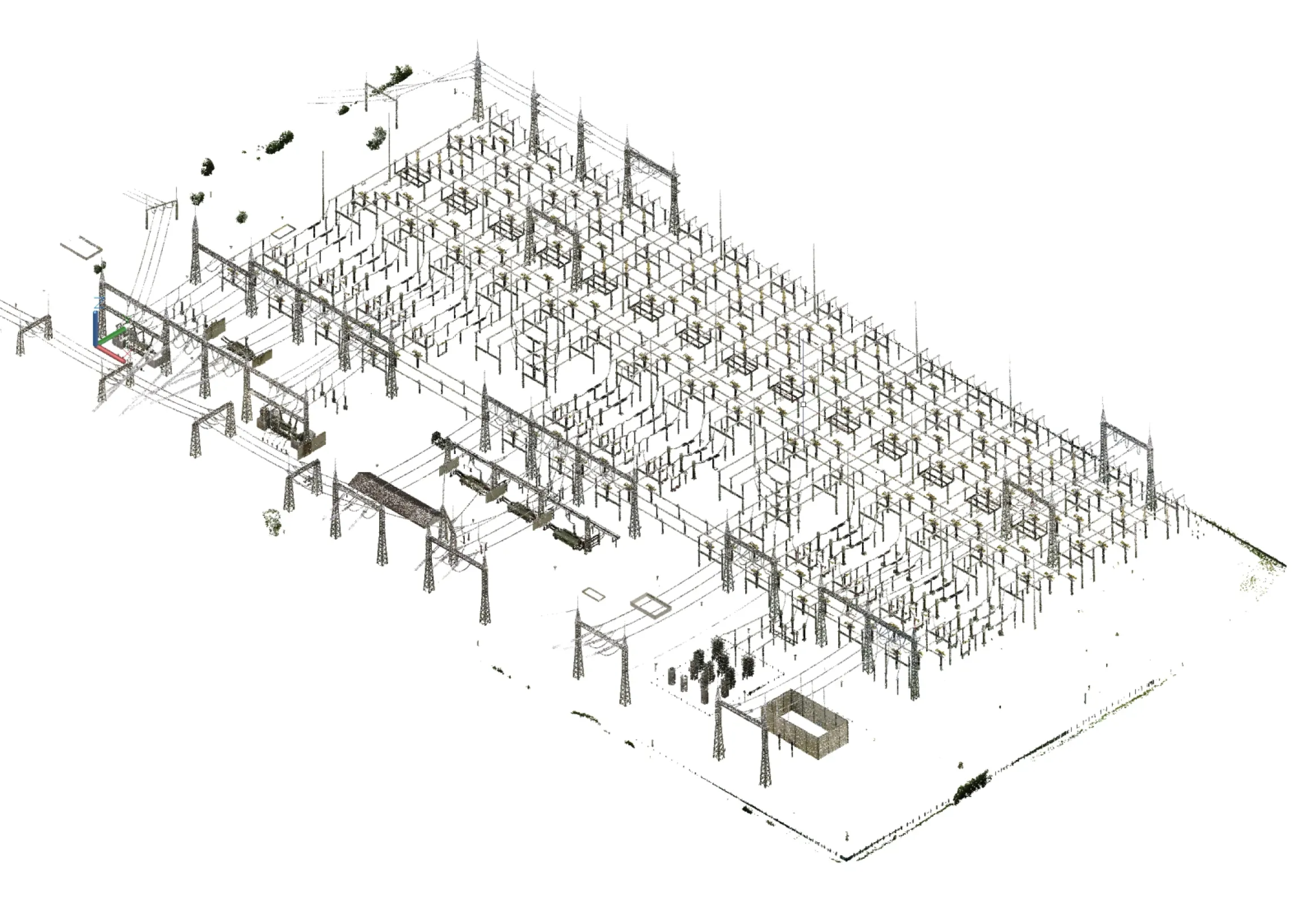 A point cloud is created with a laser scan A point cloud is created with a laser scan