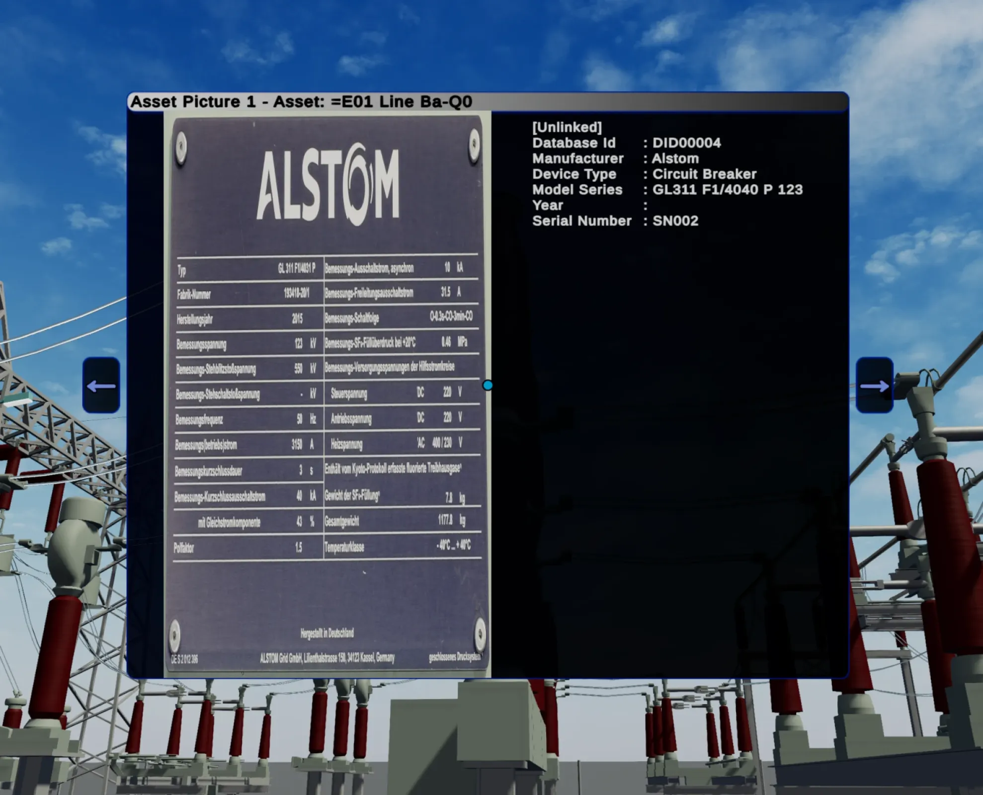 Data from type plates is transferred