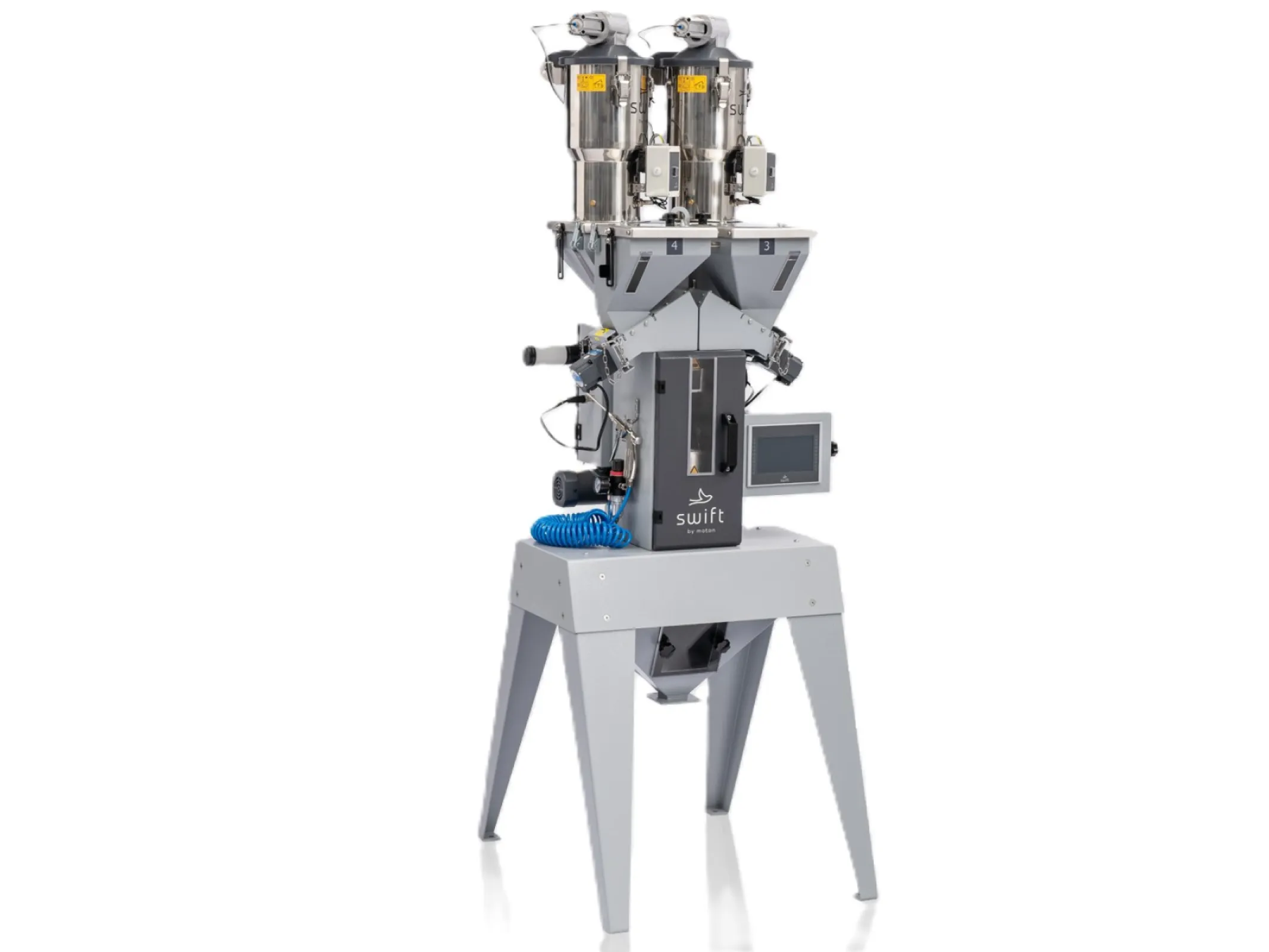 sBlend G gravimetric batch blender, gain-in-weight dosing and mixing units accurately dose and mix up to 4 materials