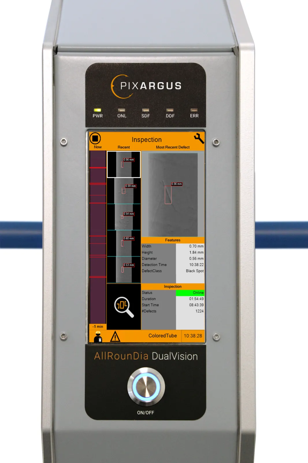 Get the information you need – with a swipe: Dimension and surface information can be called up separately.
