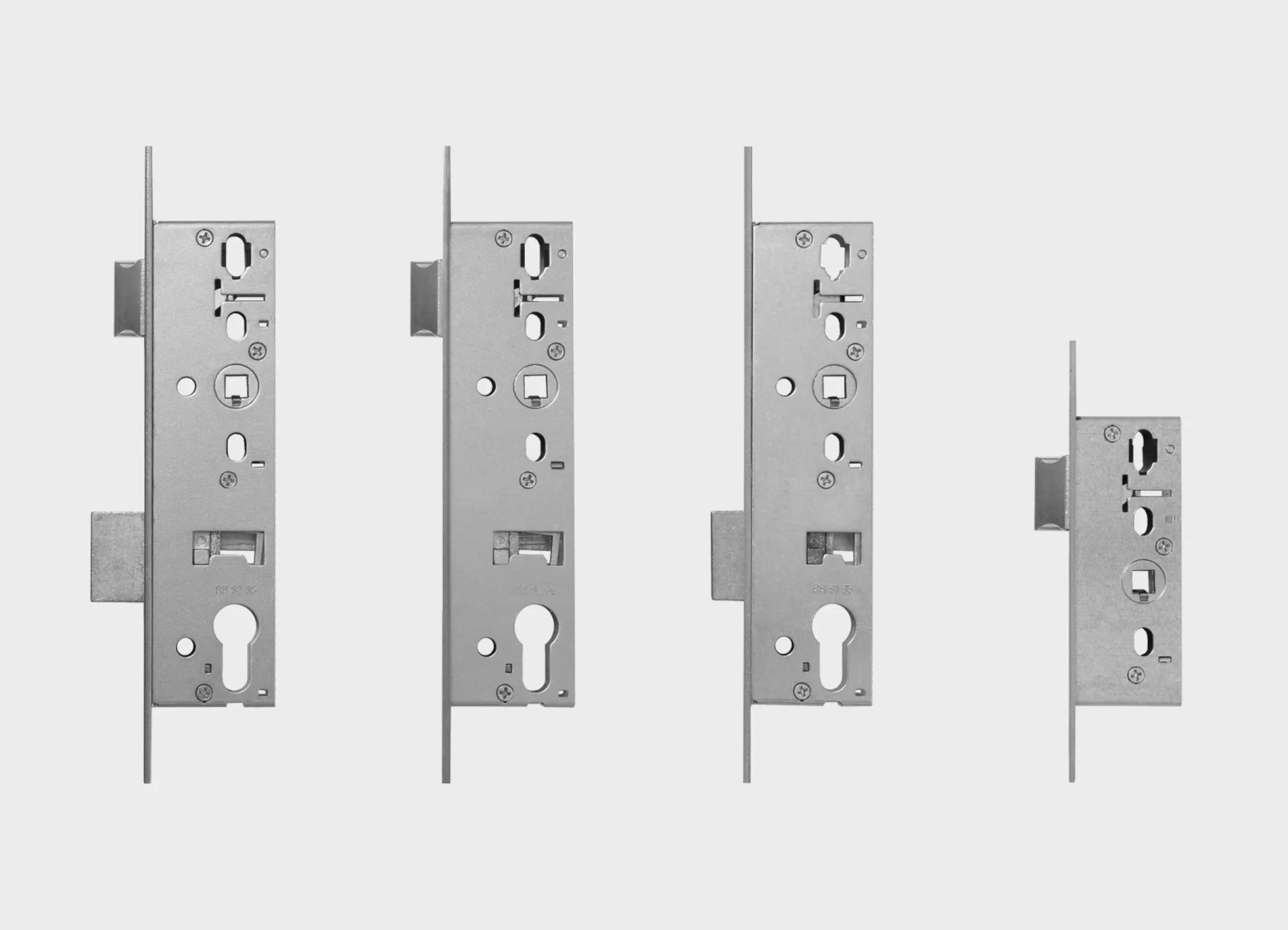 Mortise locks for tubular frame doors with an exceptionally wide variety of backset variants from 22-50 mm