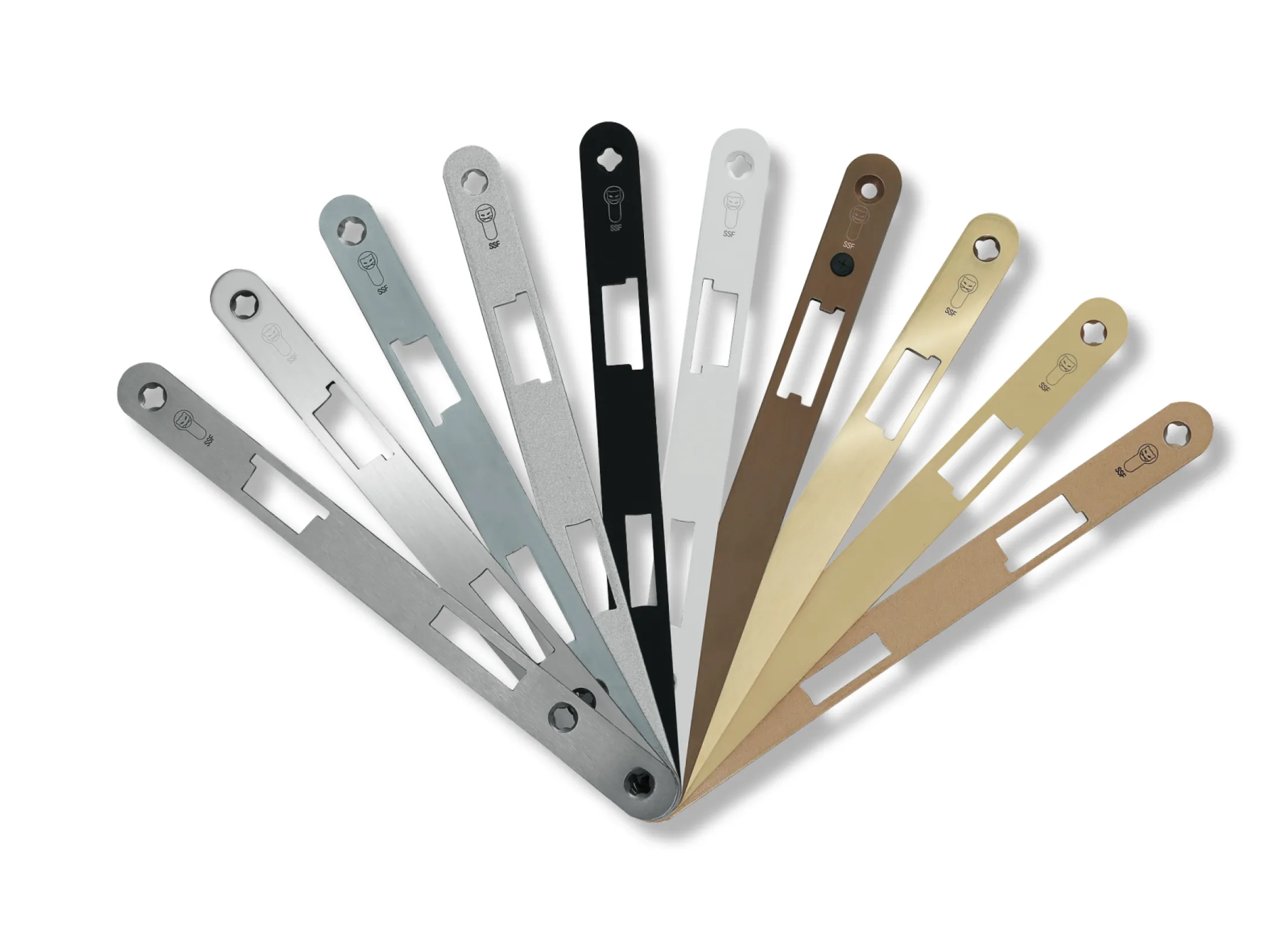 Selected SSF lock series are available in different materials and colours.