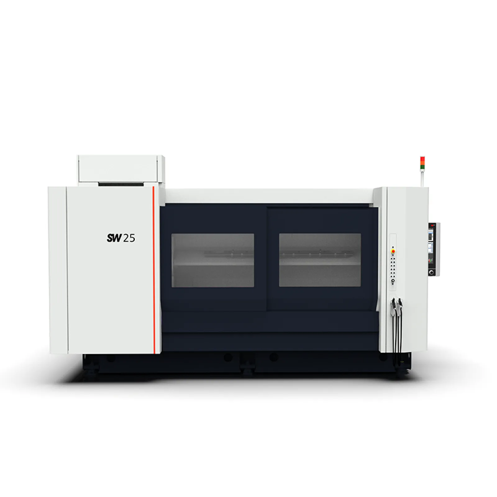 BF 25-22S series twin spindle machine with workpiece changer for long profiles, for example EV battery tray application