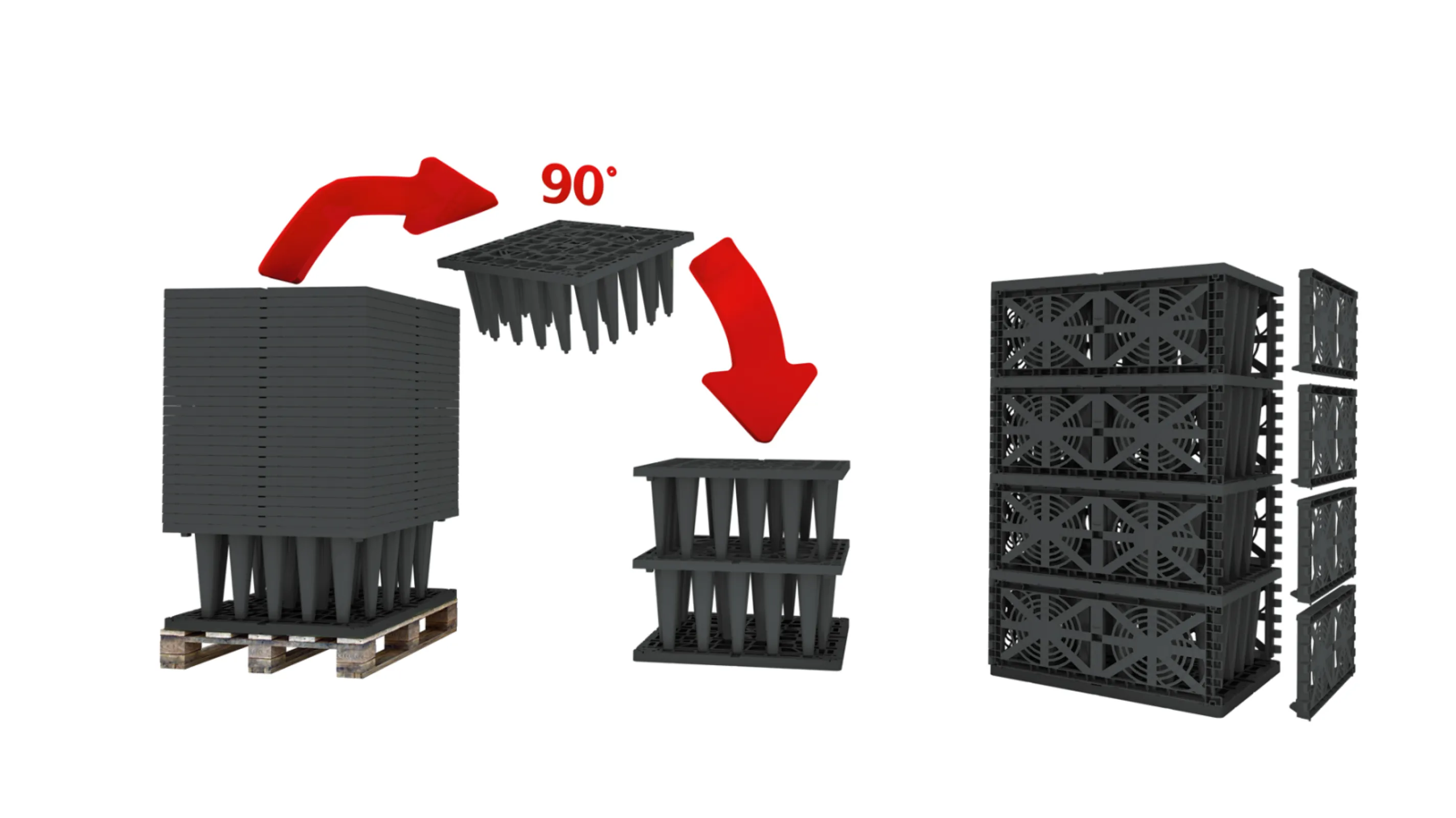 Save space in transportation, easy installation