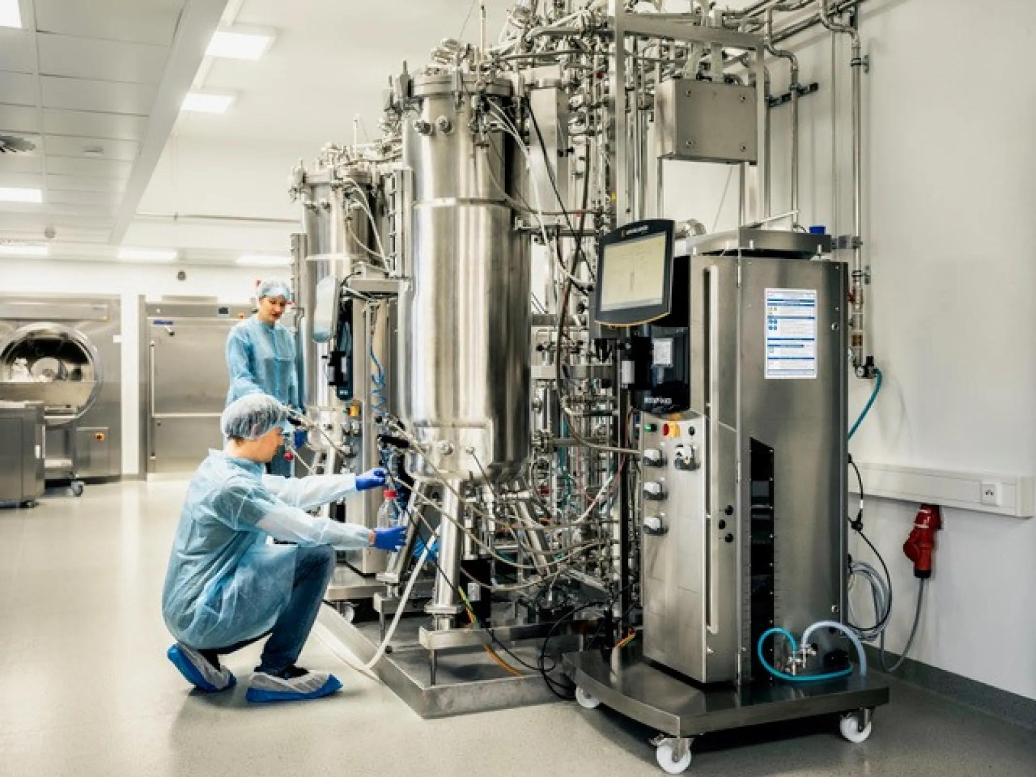 Large-scale plasmid DNA production in our modern facilities.