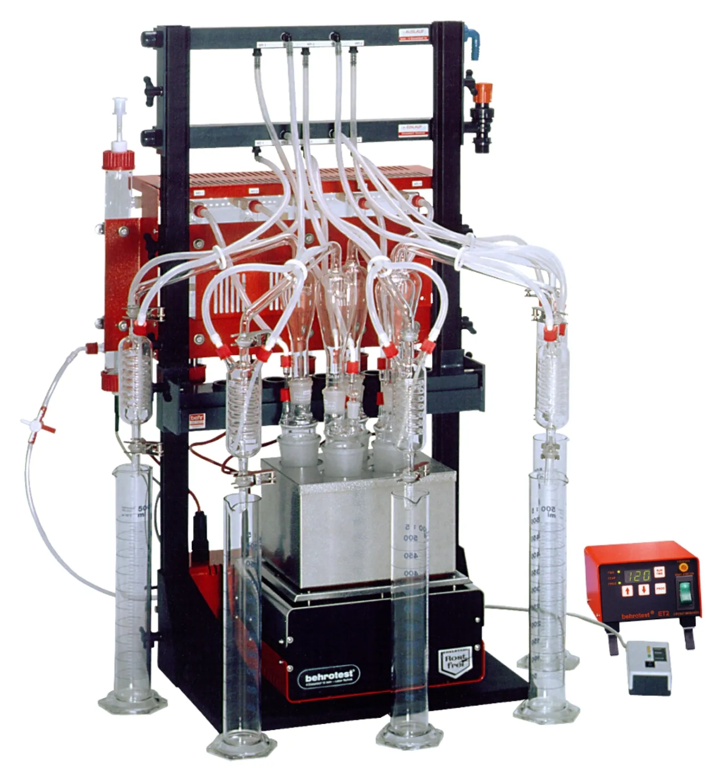 Phen5 behrotest apparatus for the Phenol distillation, complete for 5 sample positions