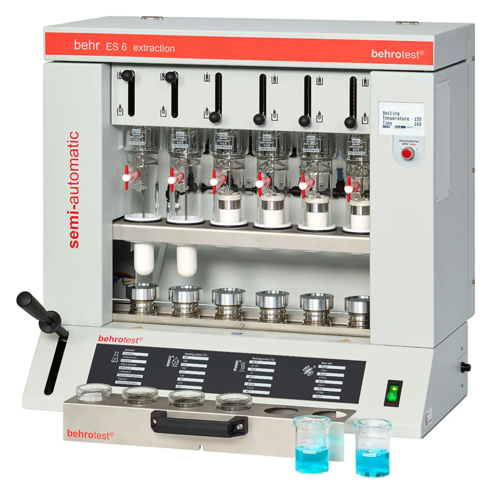 ES6 behrotest semi-automatic extraction unit acc. to Randall for 6 sample positions