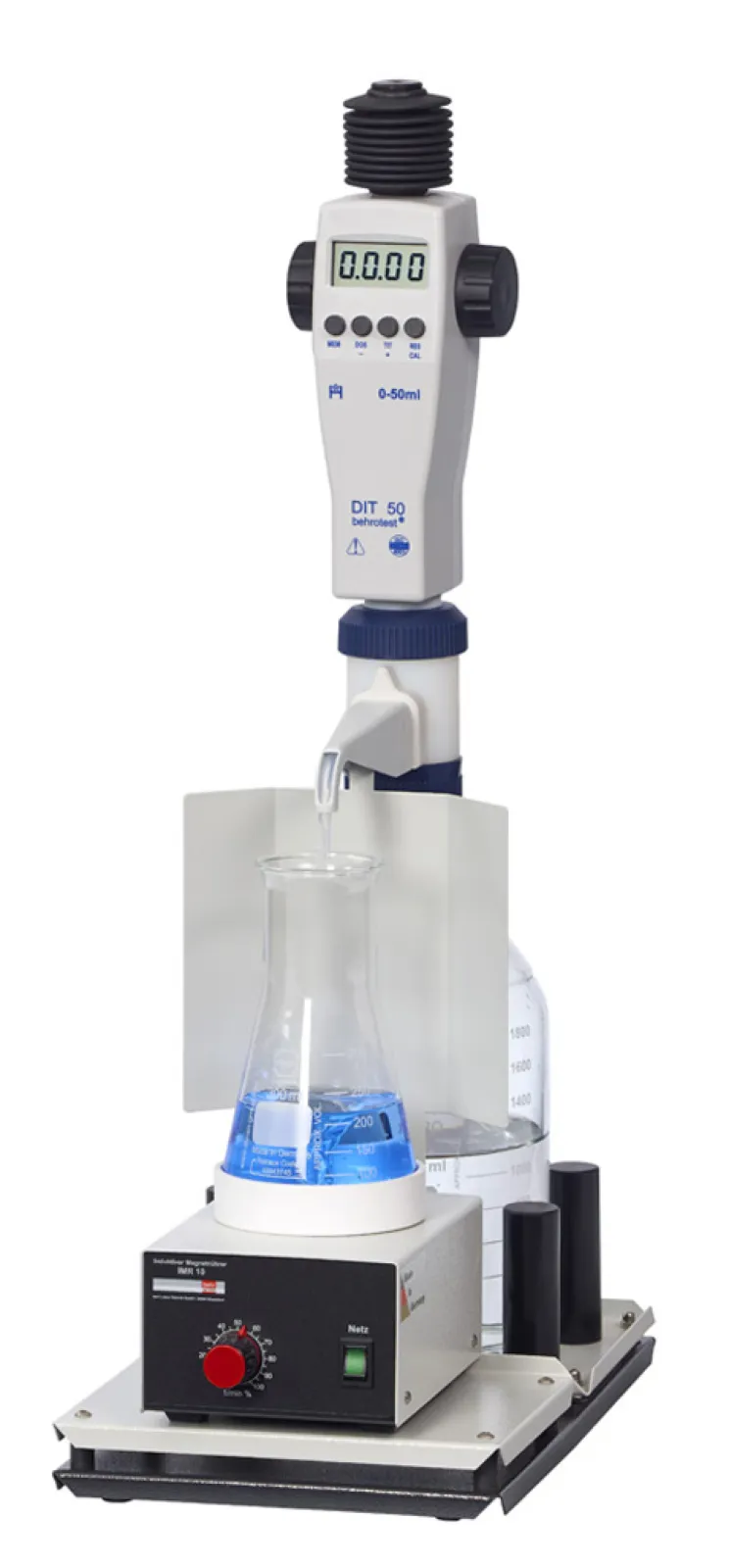 STI behrotest Manual titration station with digital burette and magnetic stirrer for Kjeldahl