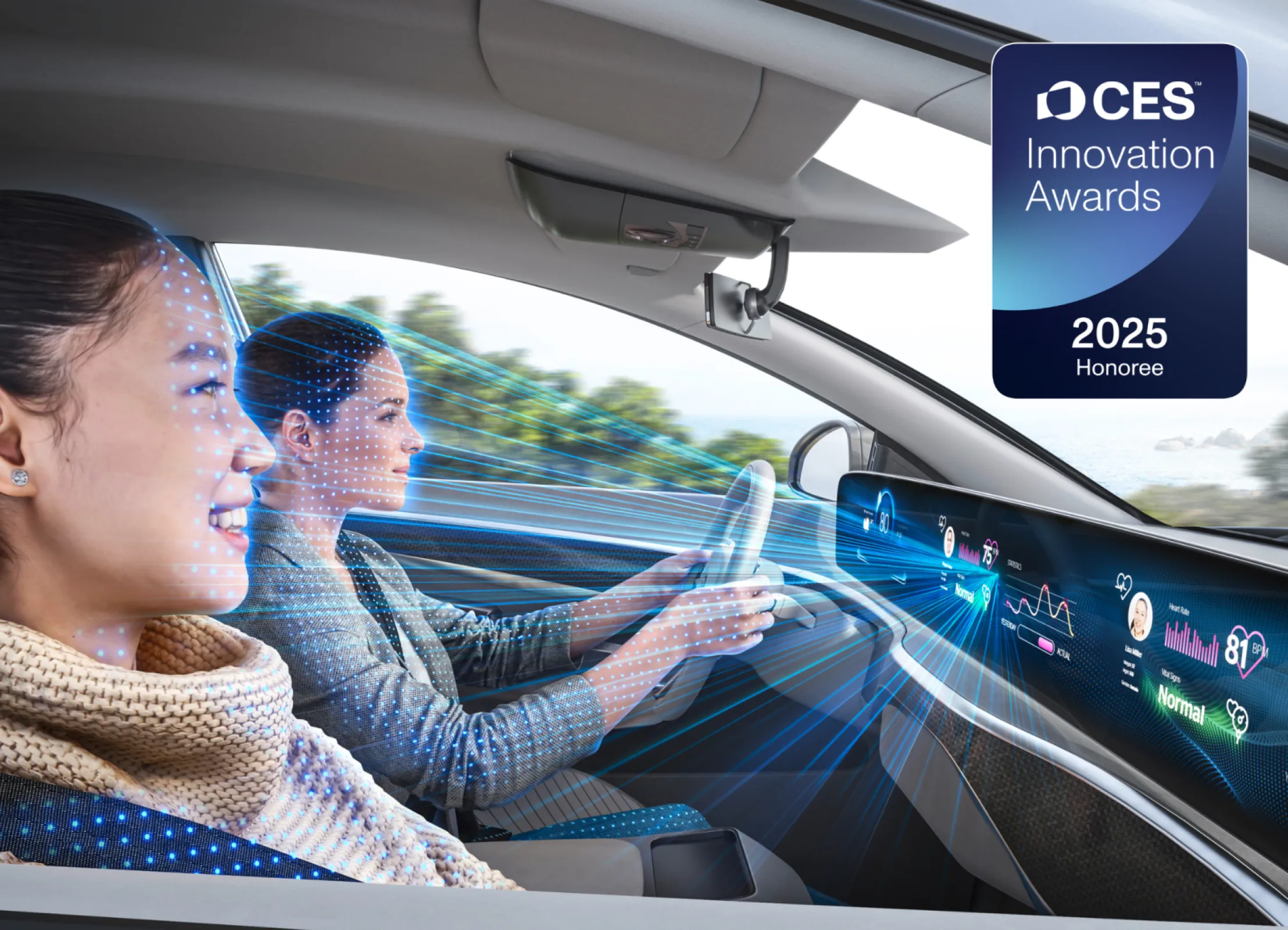 Invisible Biometrics Display with integrated vital signs measurement