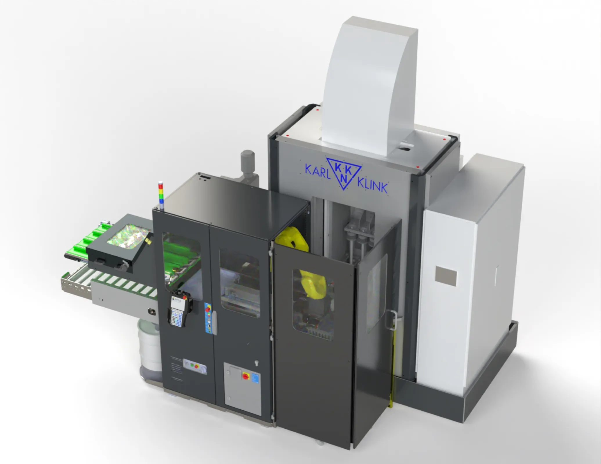 Broaching machine with automatization