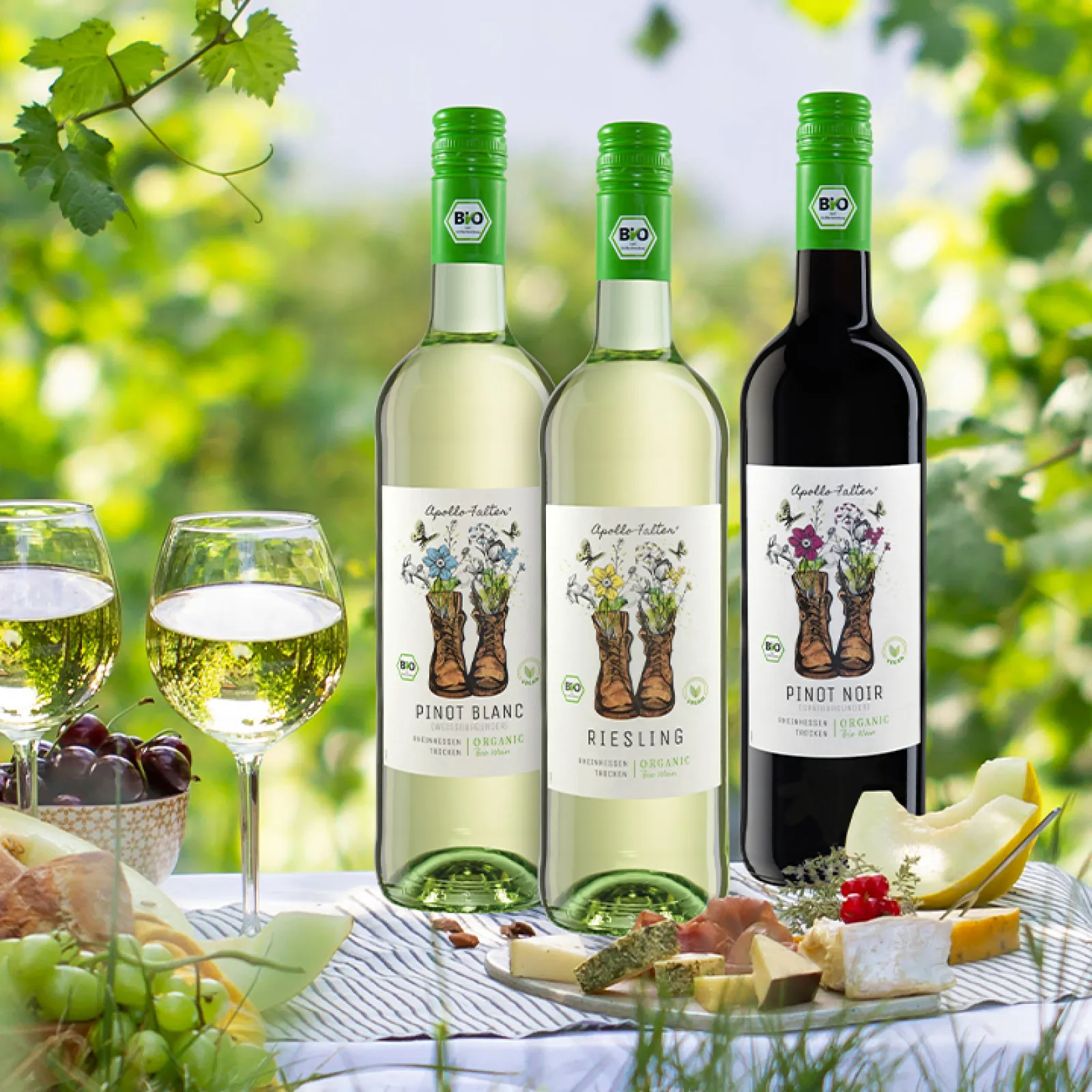 Apollo-Falter® Organic - This wine is certified according to DE-ÖKO-039 and vegan. The name “Apollo-Falter” is dedicated to a protected butterfly in Germany, that is often found in vineyards.