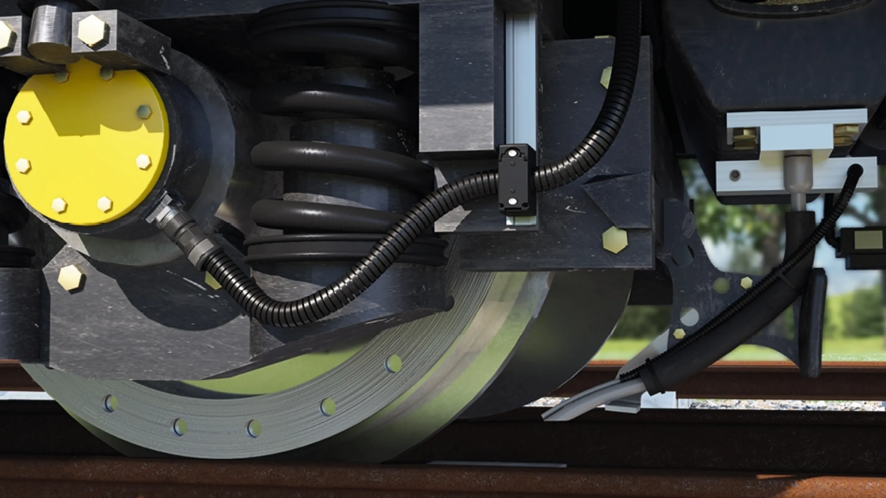 Cable protection for wheel sensors and sanding systems