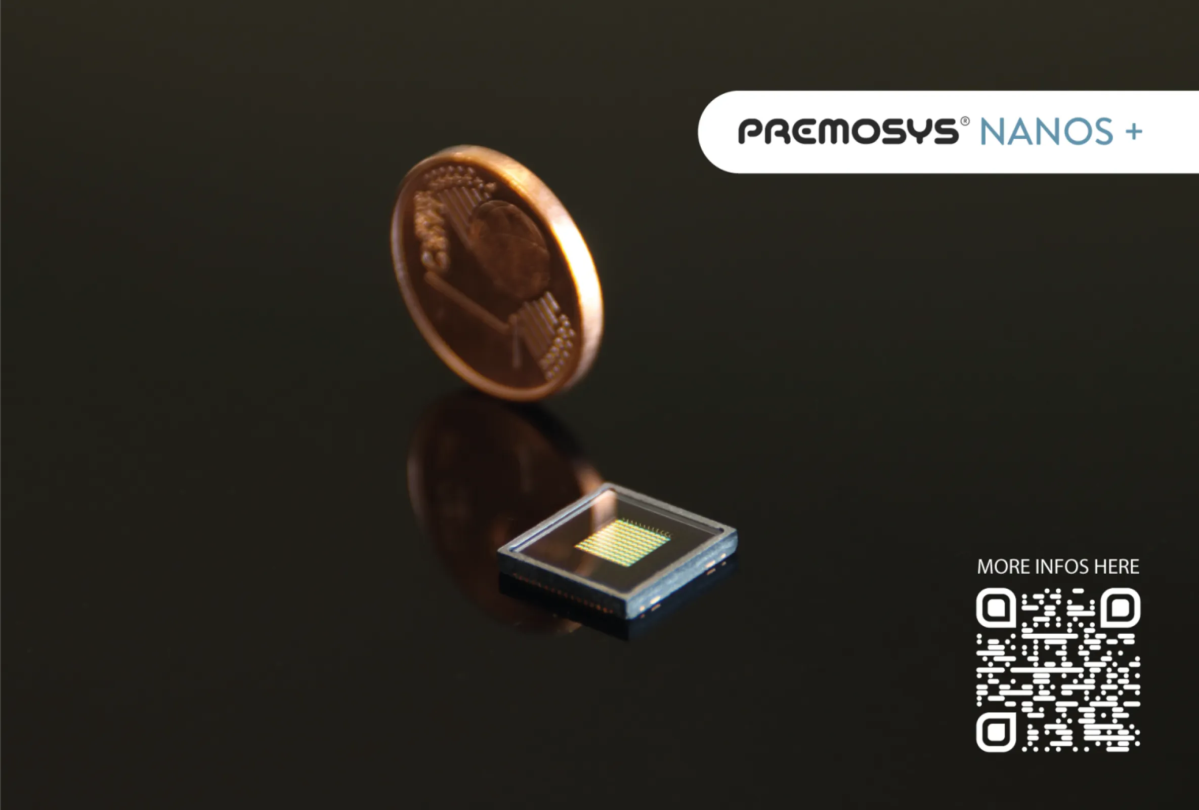 The NanoS+ by Premosys is a groundbreaking multispectral sensor that bridges the gap between high-resolution camera technology, color sensor chips, and spectrometers. It features 1,600 color channels on a compact 16 mm² sensor area, offering exceptional spatial and color resolution. With integrated nanostructure filters, it enables spectral measurements from the visible (VIS) to the near-infrared (NIR) range. The NanoS+ is ideal for real-time, pixel-precise color differentiation and measuring spectral fingerprints, making it a versatile solution for advanced industrial and scientific applications.