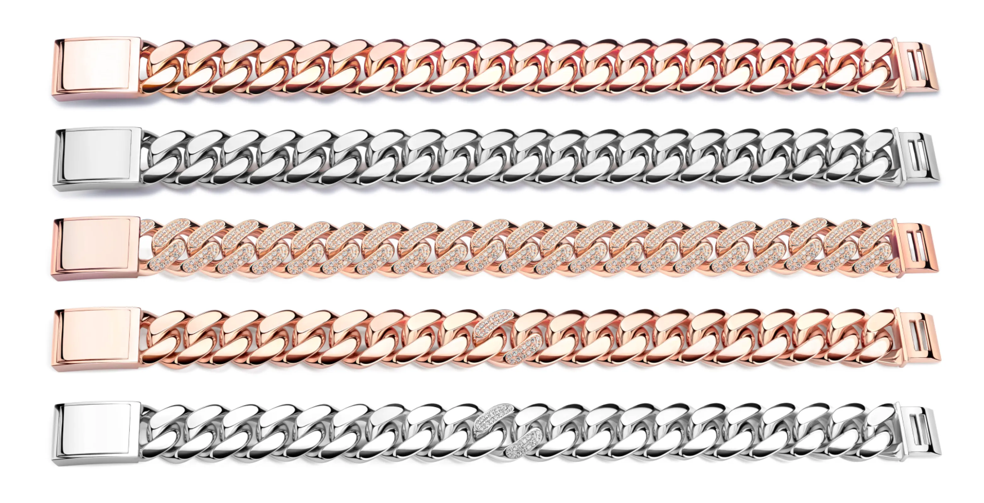 Cuban Link, available in different widths, lengths and colors