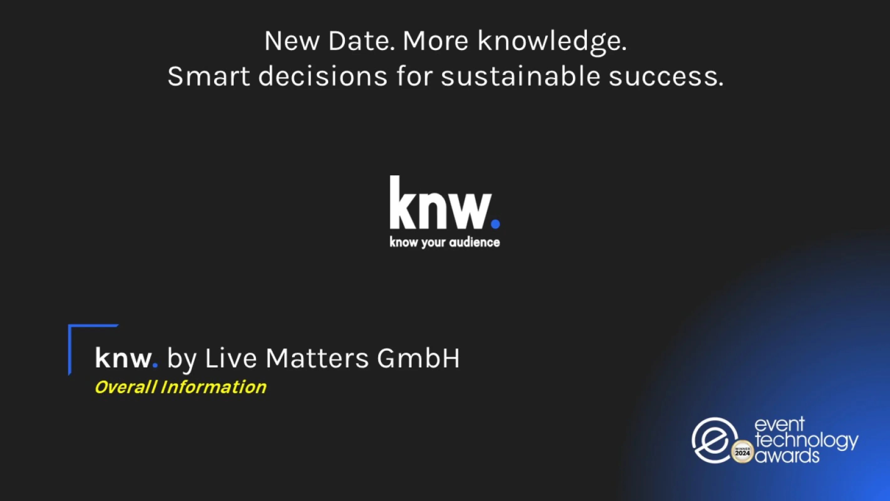 knw. is the first comprehensive AI-powered event analytics platform that transforms live event measurement by providing real-time, data-driven insights into audience engagement, movement patterns, and sentiment analysis. (title)
