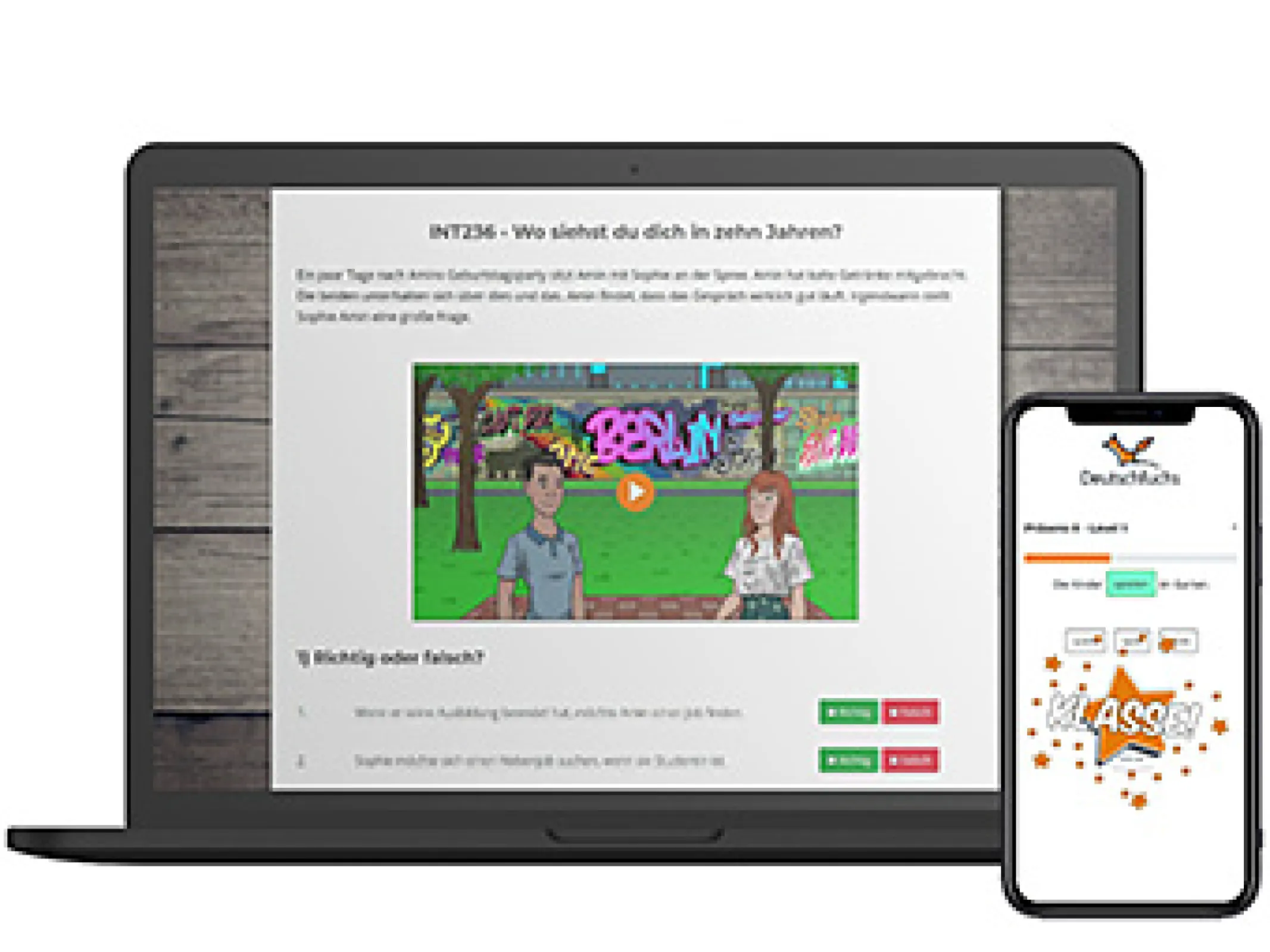 Deutschfuchs-Laptop-Smartphone-Game