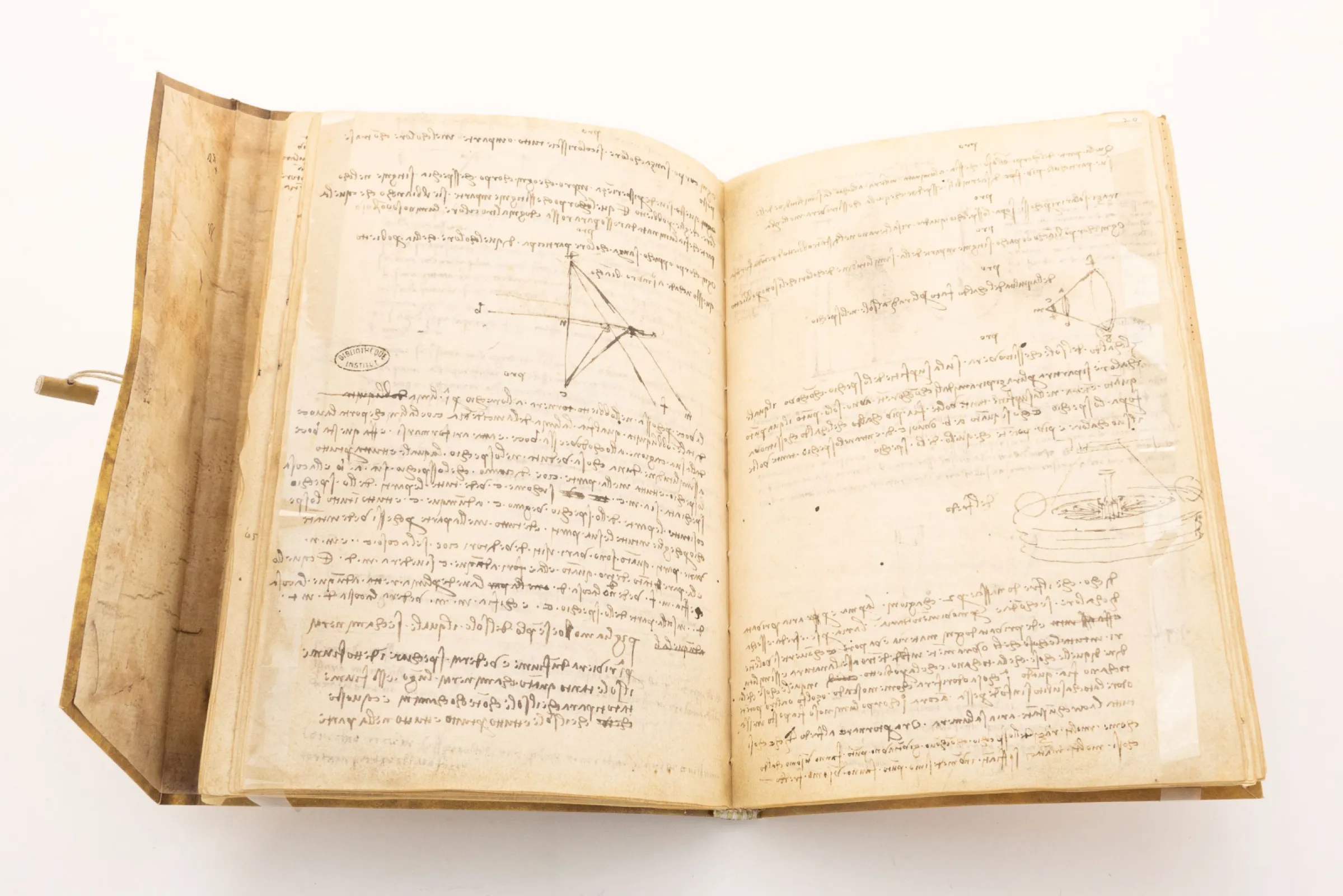 Leonardo frequently switches spontaneously between completely different subjects. This loose combination of various notes and drawings on different topics, typical for all his notebooks, can be attributed to the way Leonardo wrote them. Leonardo frequently switches spontaneously between completely different subjects. This loose combination of various notes and drawings on different topics, typical for all his notebooks, can be attributed to the way Leonardo wrote them.