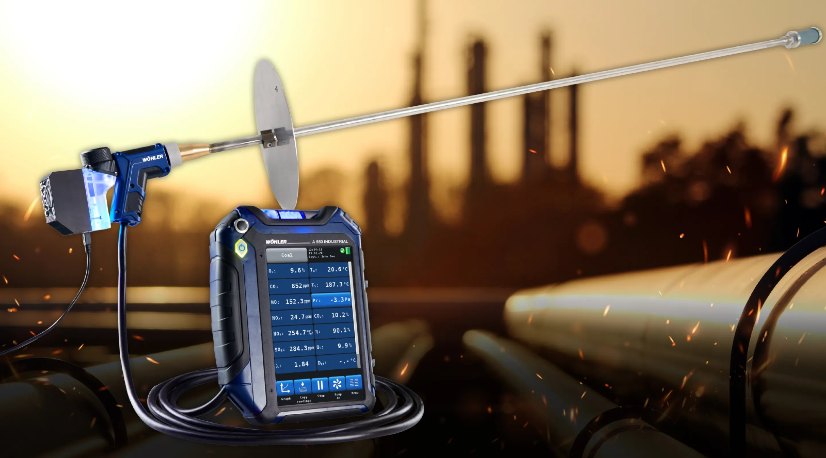 A 550 Industrial Flue Gas Analyzer