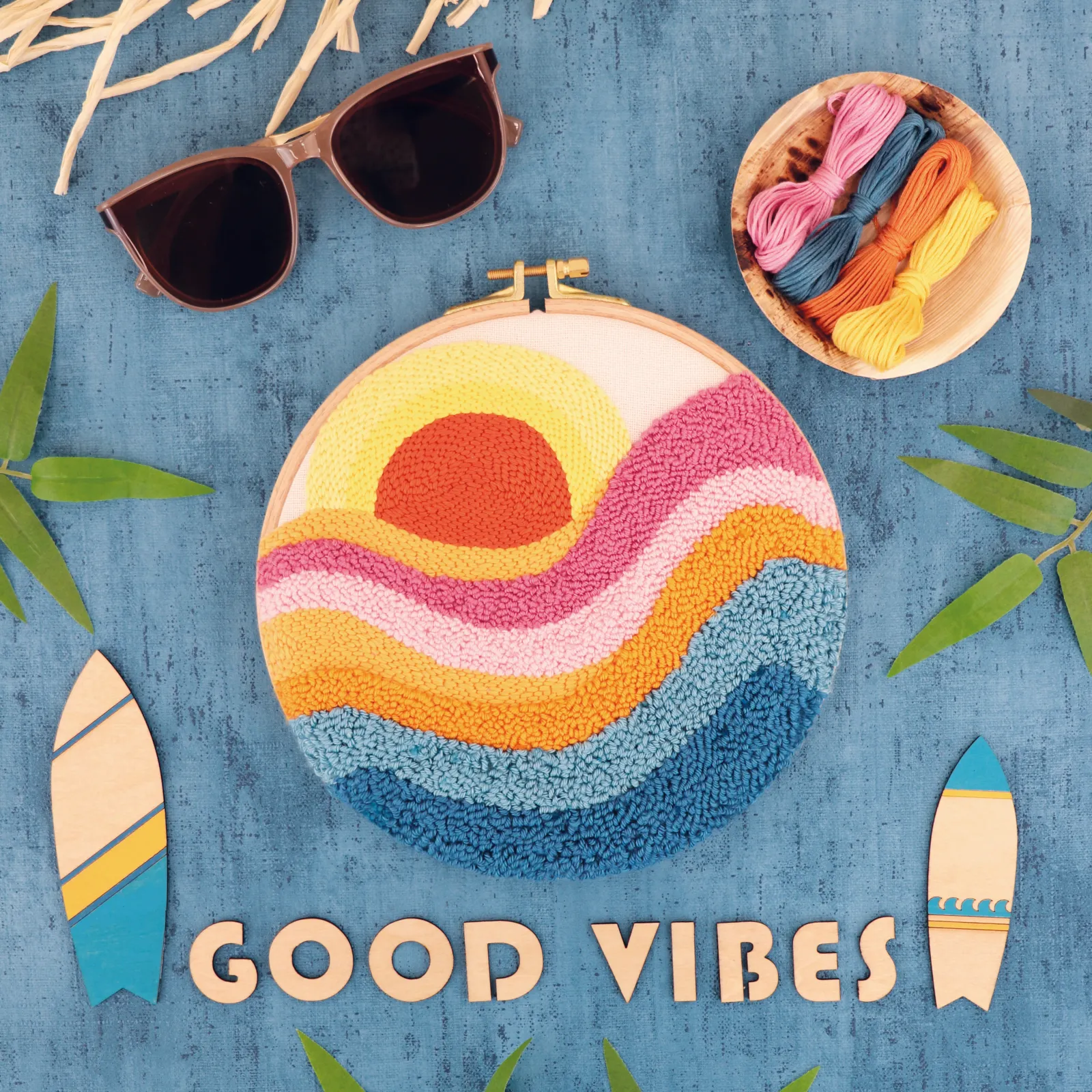 Punch needle is a versatile yet simple embroidery technique which can be used for creating unique designs on our specialised fabrics. The punch needle is a hollow decorative stitching needle with which the thread is "punched" onto the fabric from the top. The technique ranges from thick punch needle with wool yarns to very fine punch works with embroidery threads. We offer specially woven Monks Cloth fabrics which are best suitable to realize high quality punch needle works!