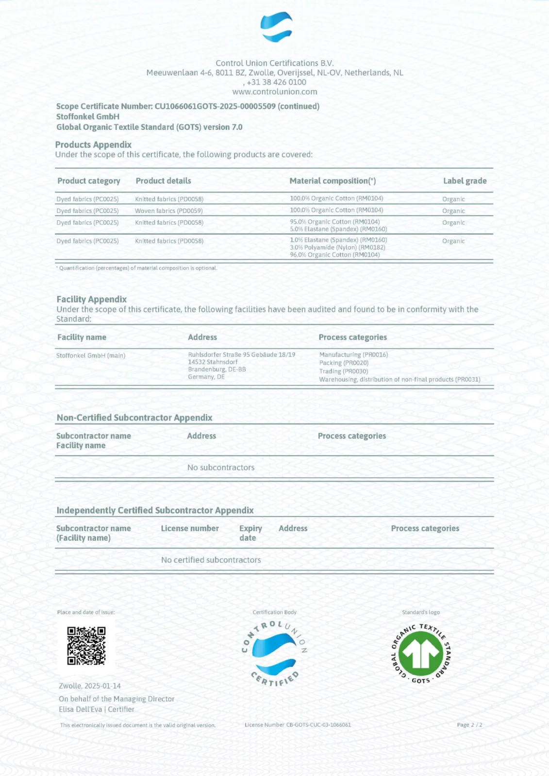 GOTS-certificate - Organic!