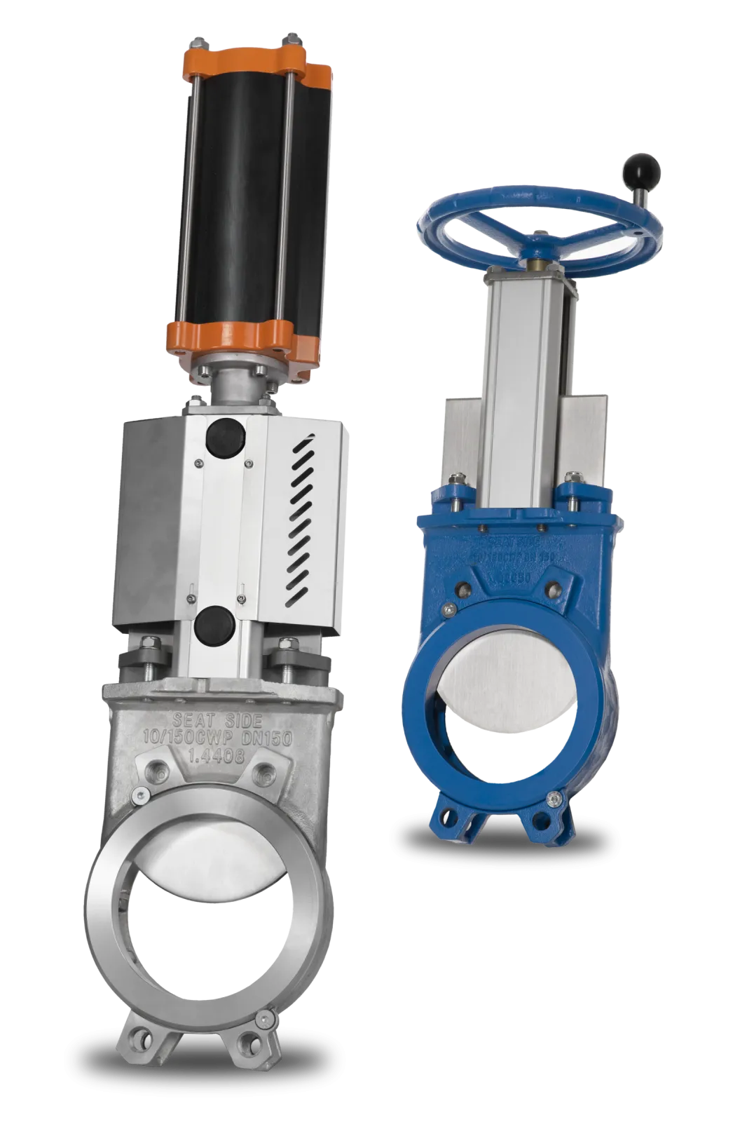 MV with pneumatic actuator und handrad