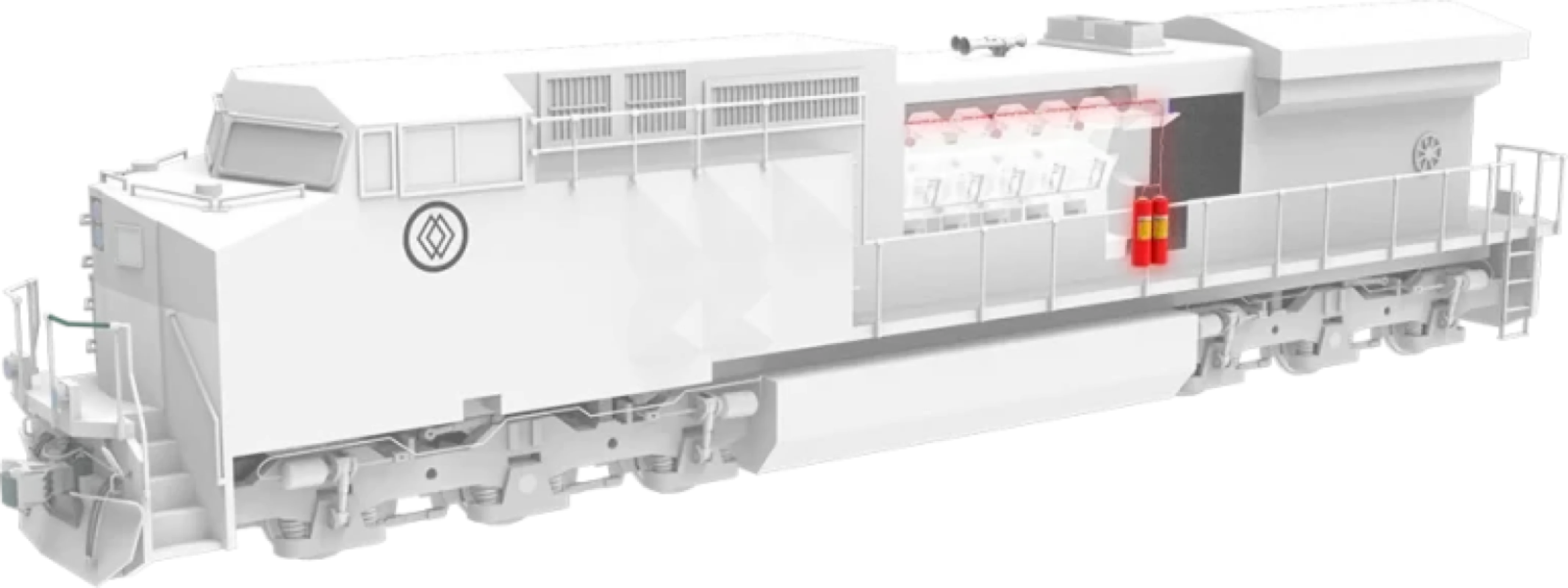Fire suppression system for locomotives