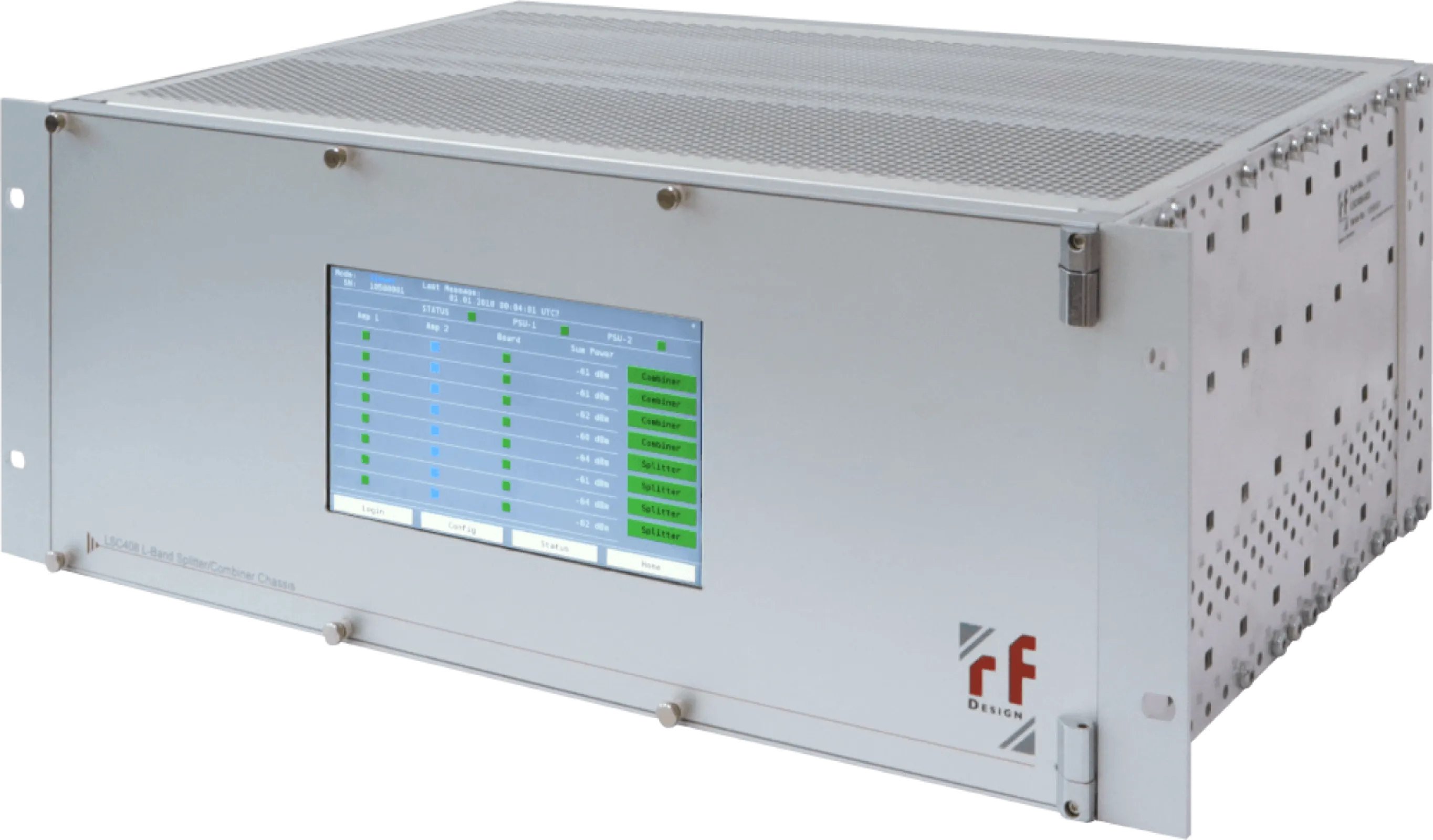 Active Splitter/Combiners - LSC Series / Modular 8-way L-Band Splitter/Combiner System with 1:1 Amplifier