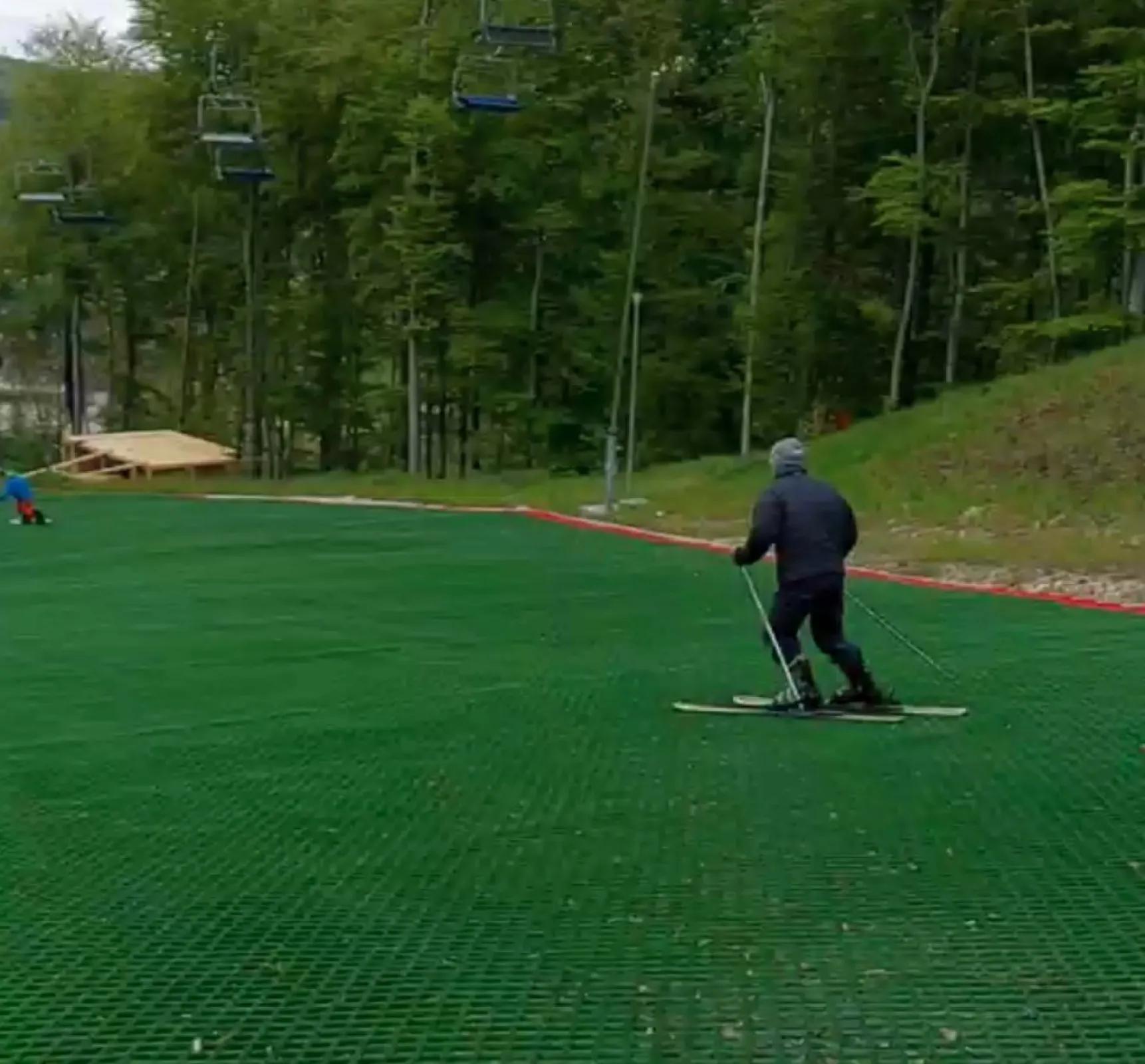 Dry slope skiing is fun around the year