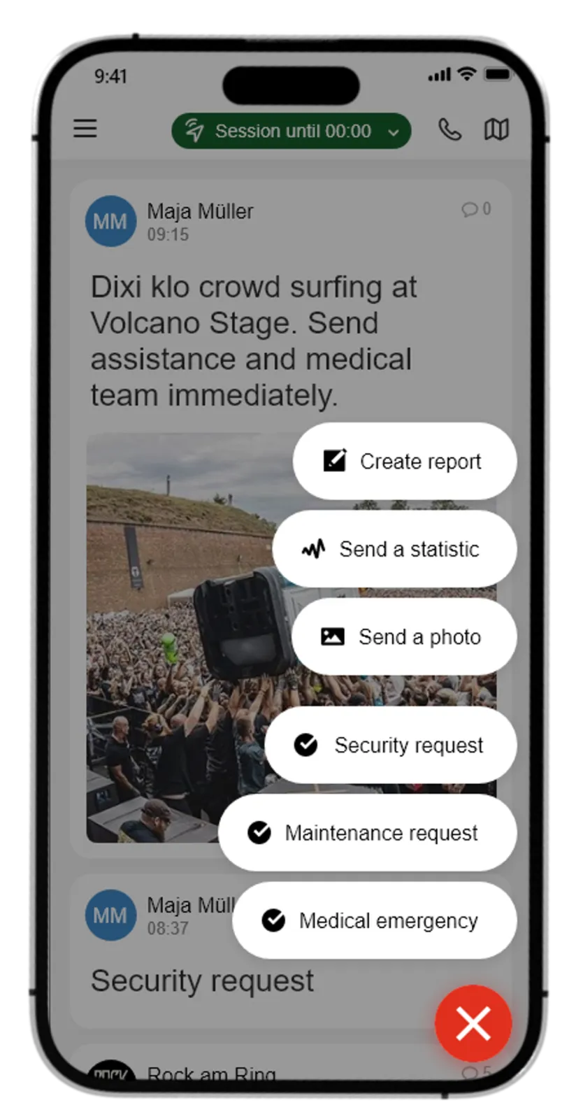Creating incident reports live on site via app
