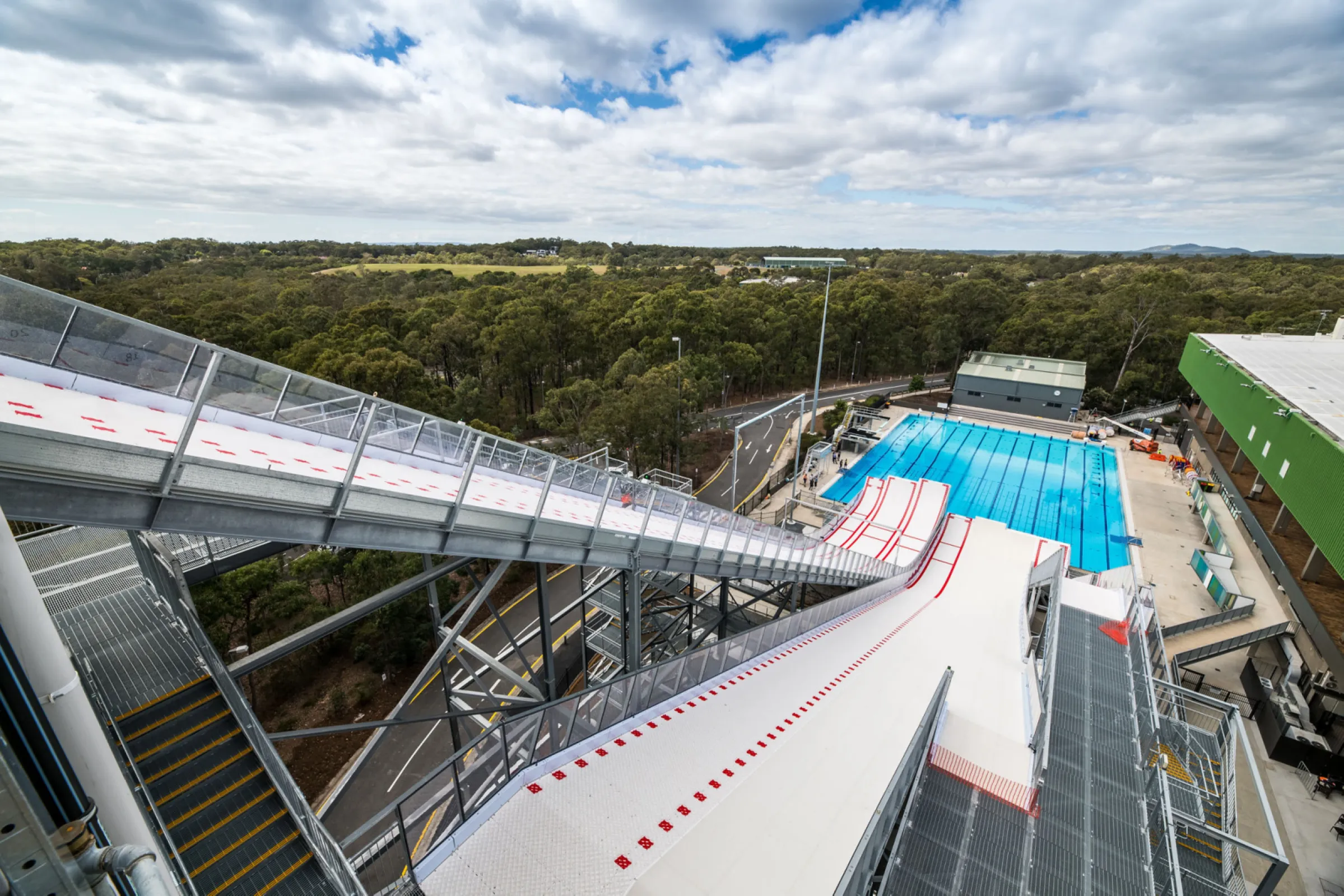 Largest freestyle water ramp in the world - Brisbane Olympic Center