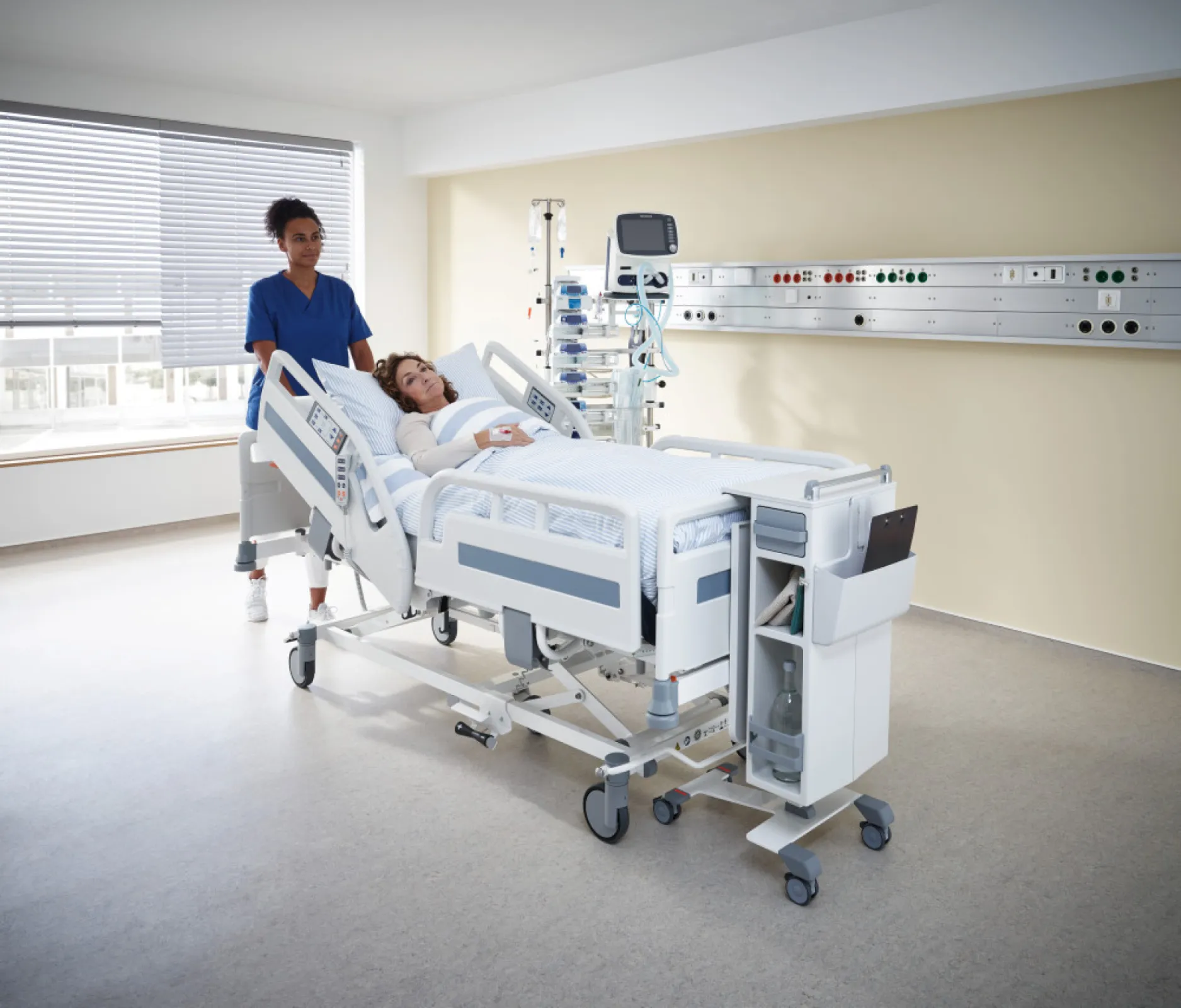 Mobile bedside cabinet Quado from Stiegelmeyer