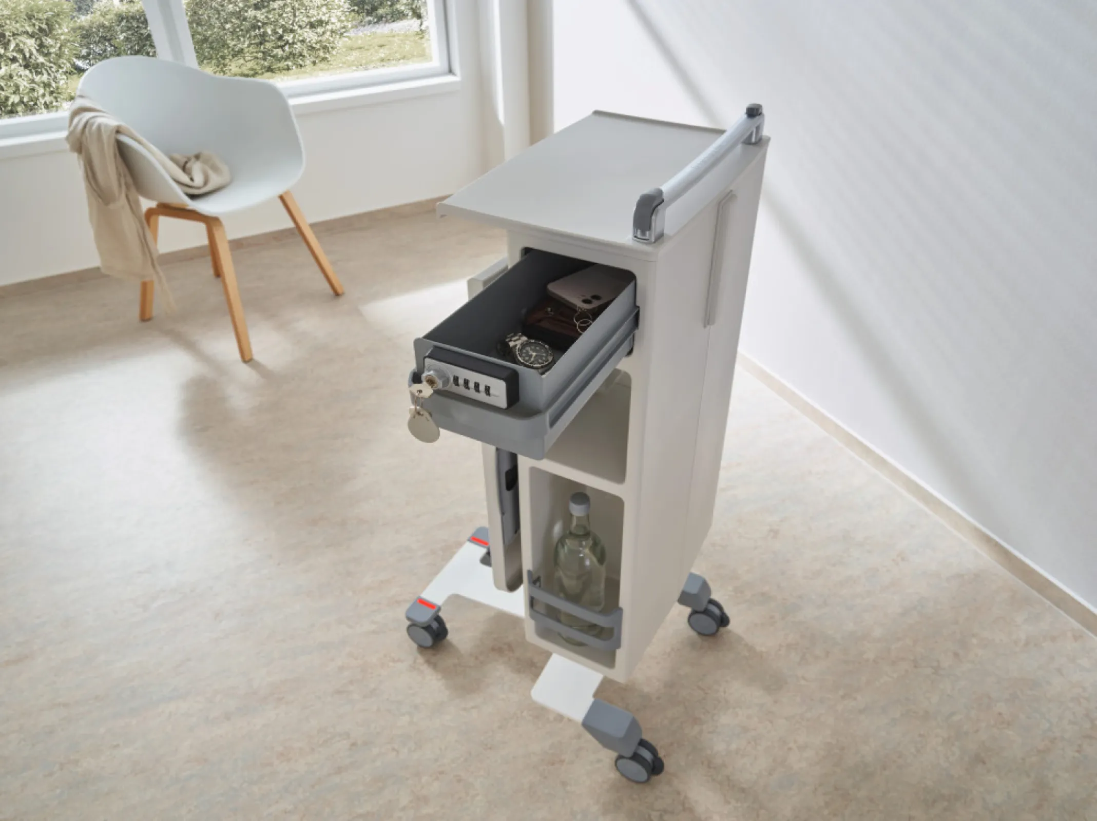 Mobile bedside cabinet Quado from Stiegelmeyer