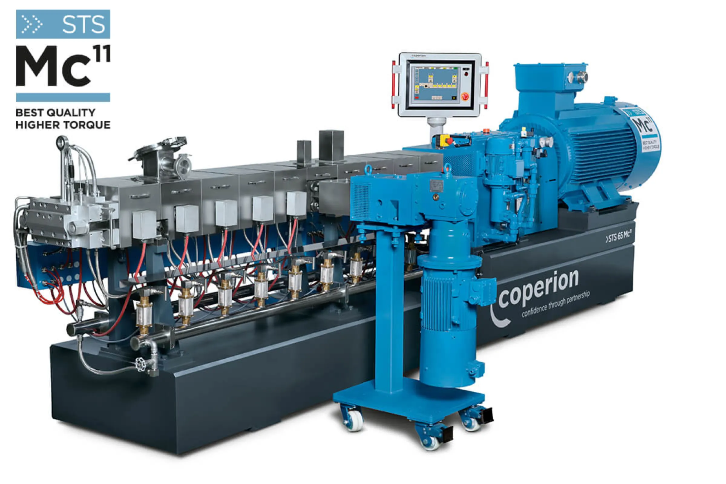 Coperion's twin screw extruder STS 65 Mc¹¹ with side feeder