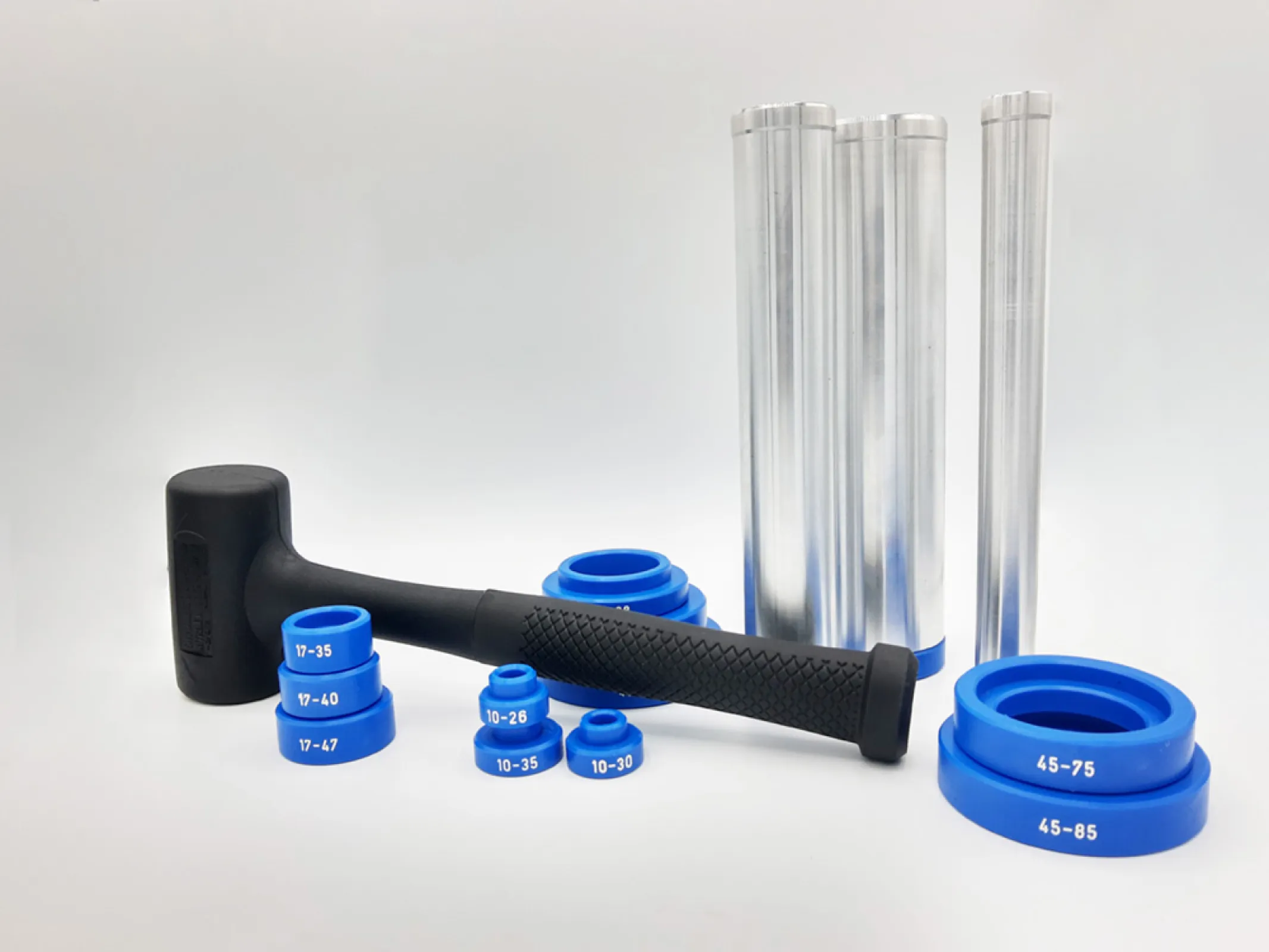 Content: 1 case, 1 non-rebound hammer, 33 impact rings, 3 impact sleeves