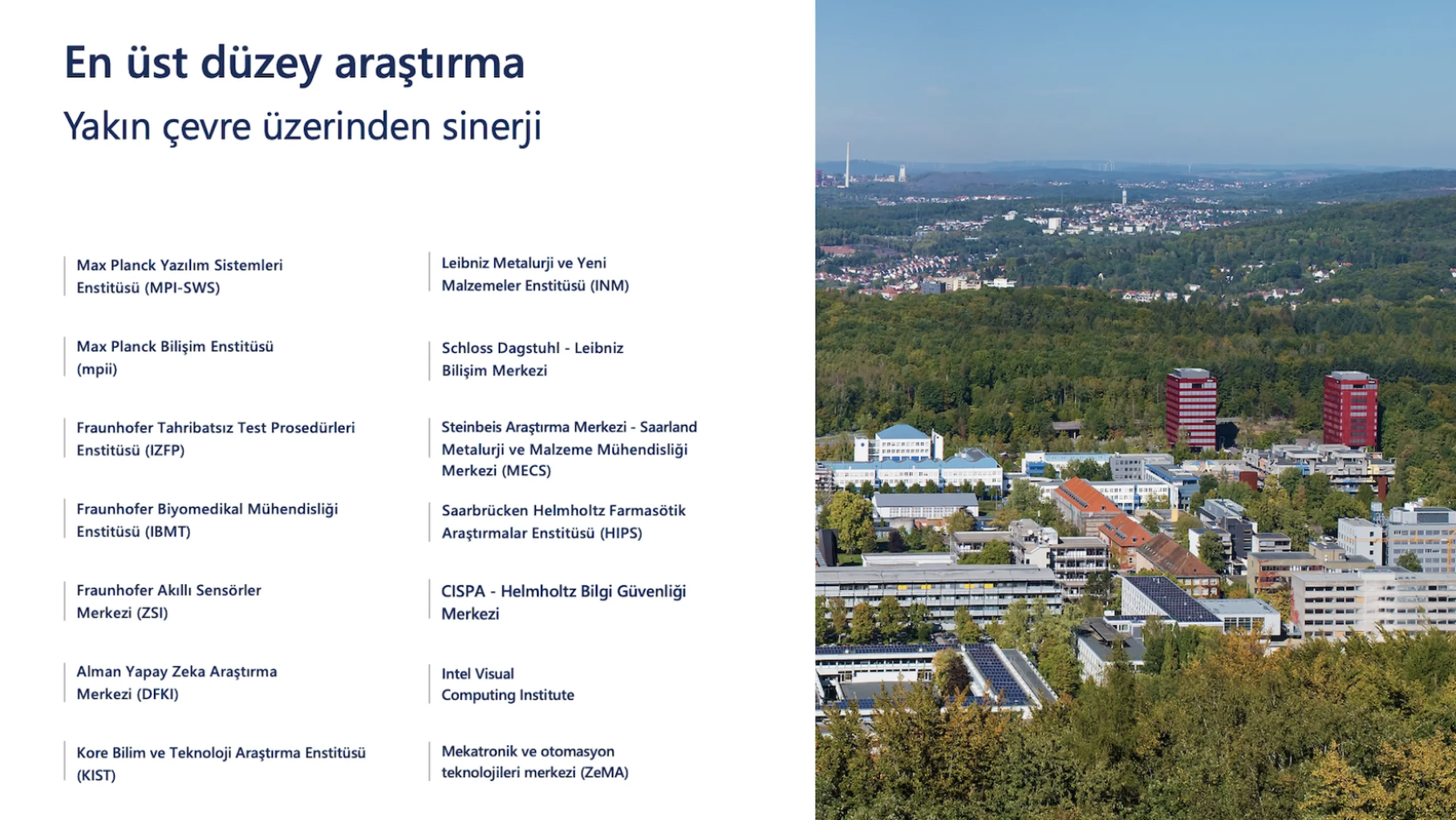 Research at the highest level: Synergies through the immediate environment