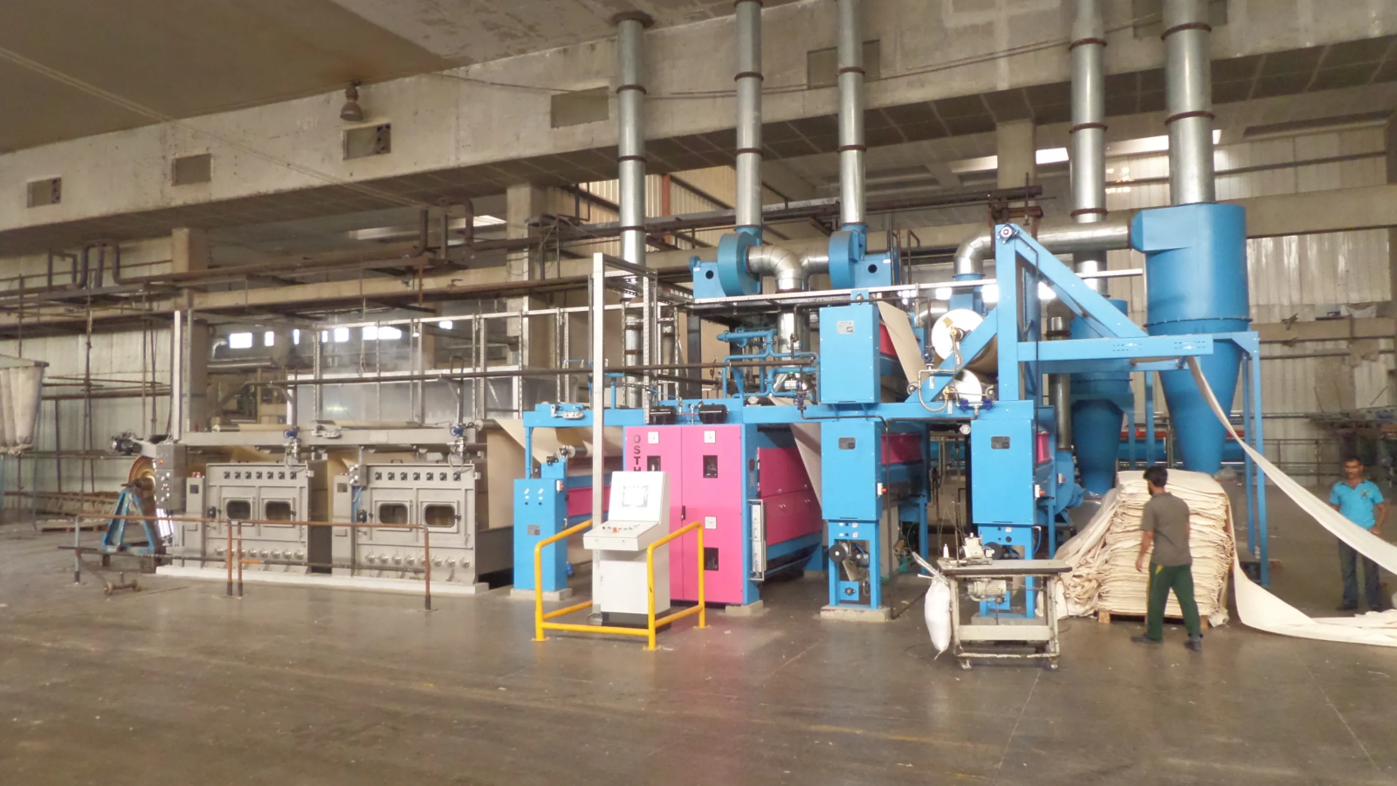 singeing and desizing with 2 impregnating compartments