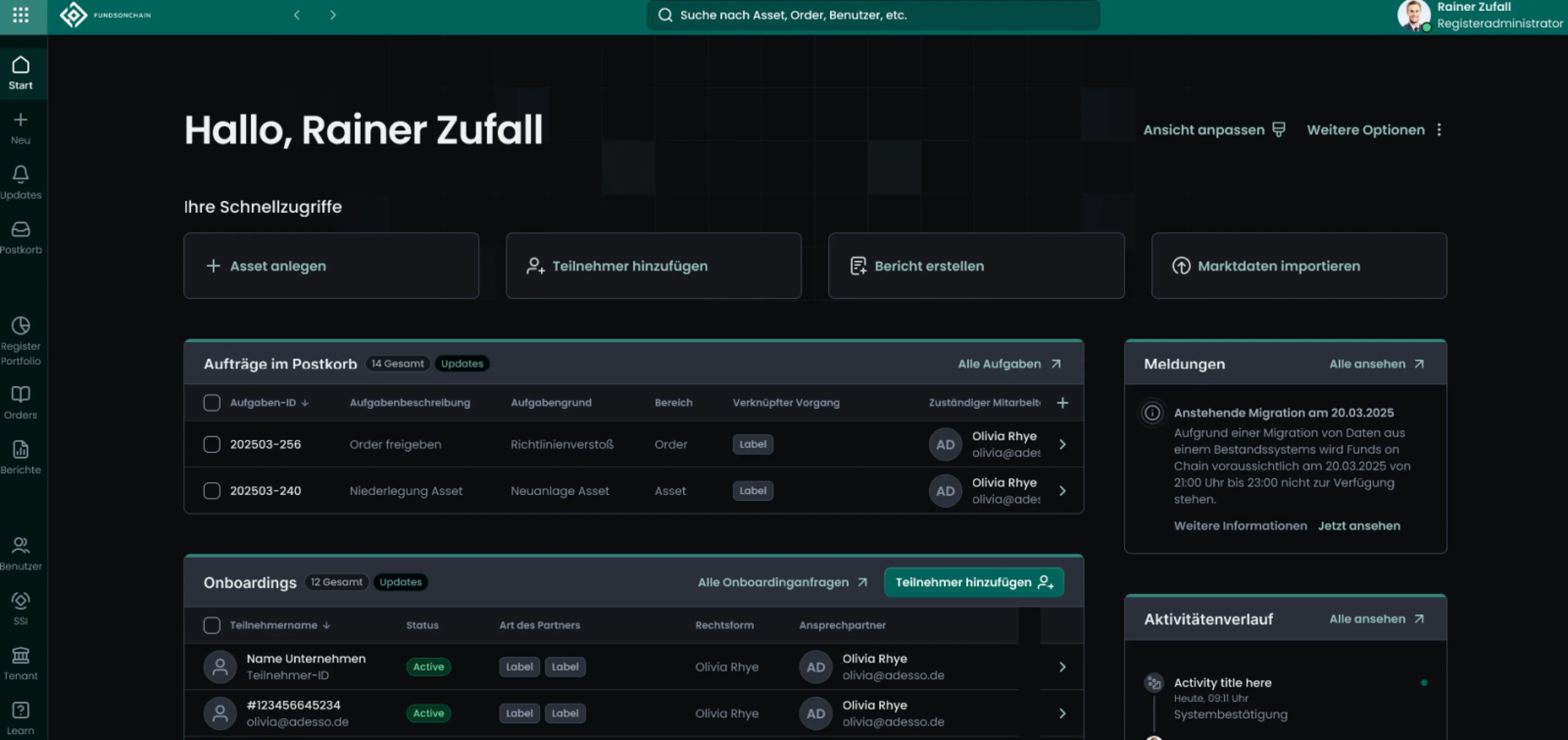 Platform Insight: "Dashboard View"