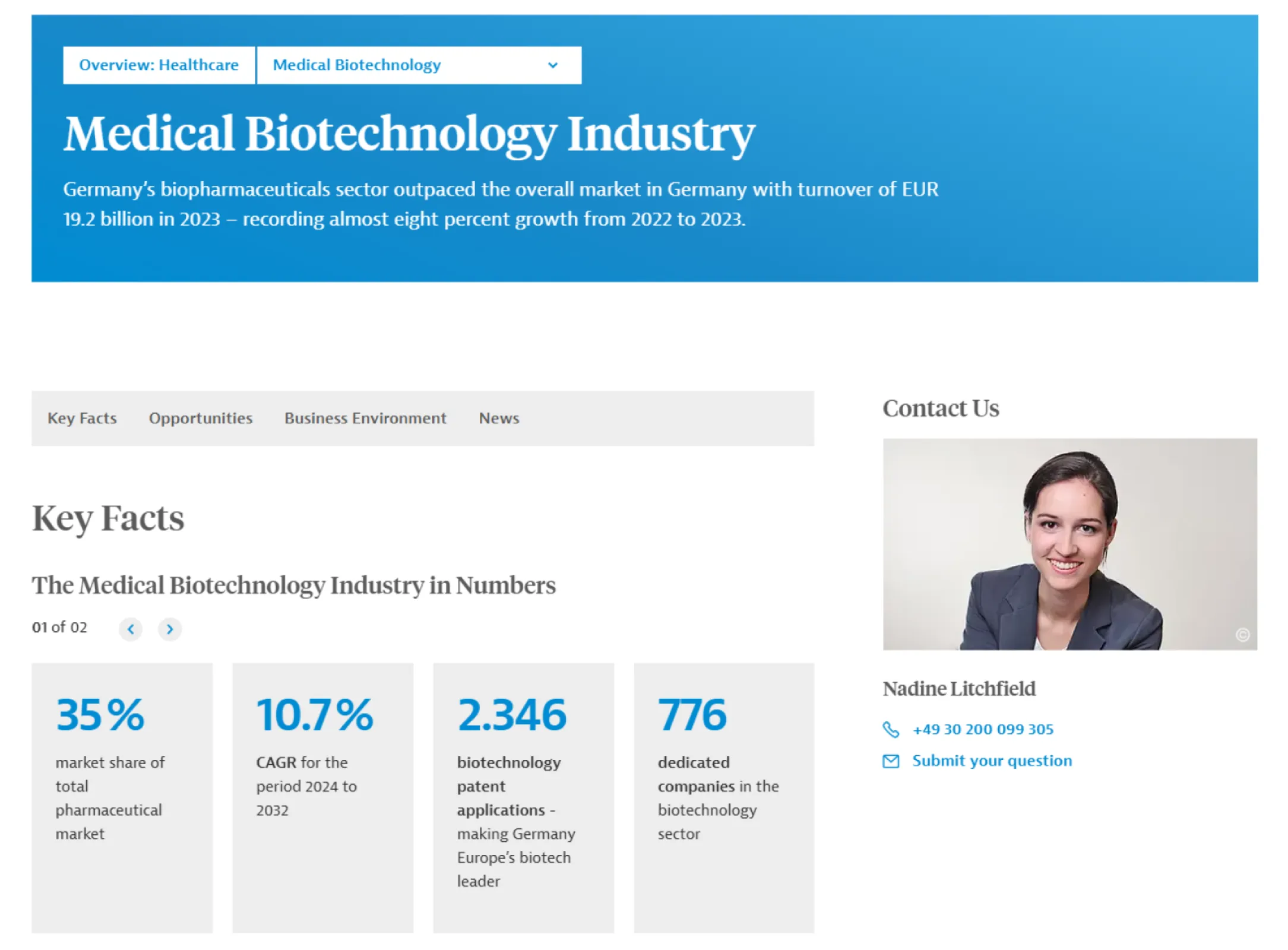 Medical Biotechnology Industry: GTAI expert