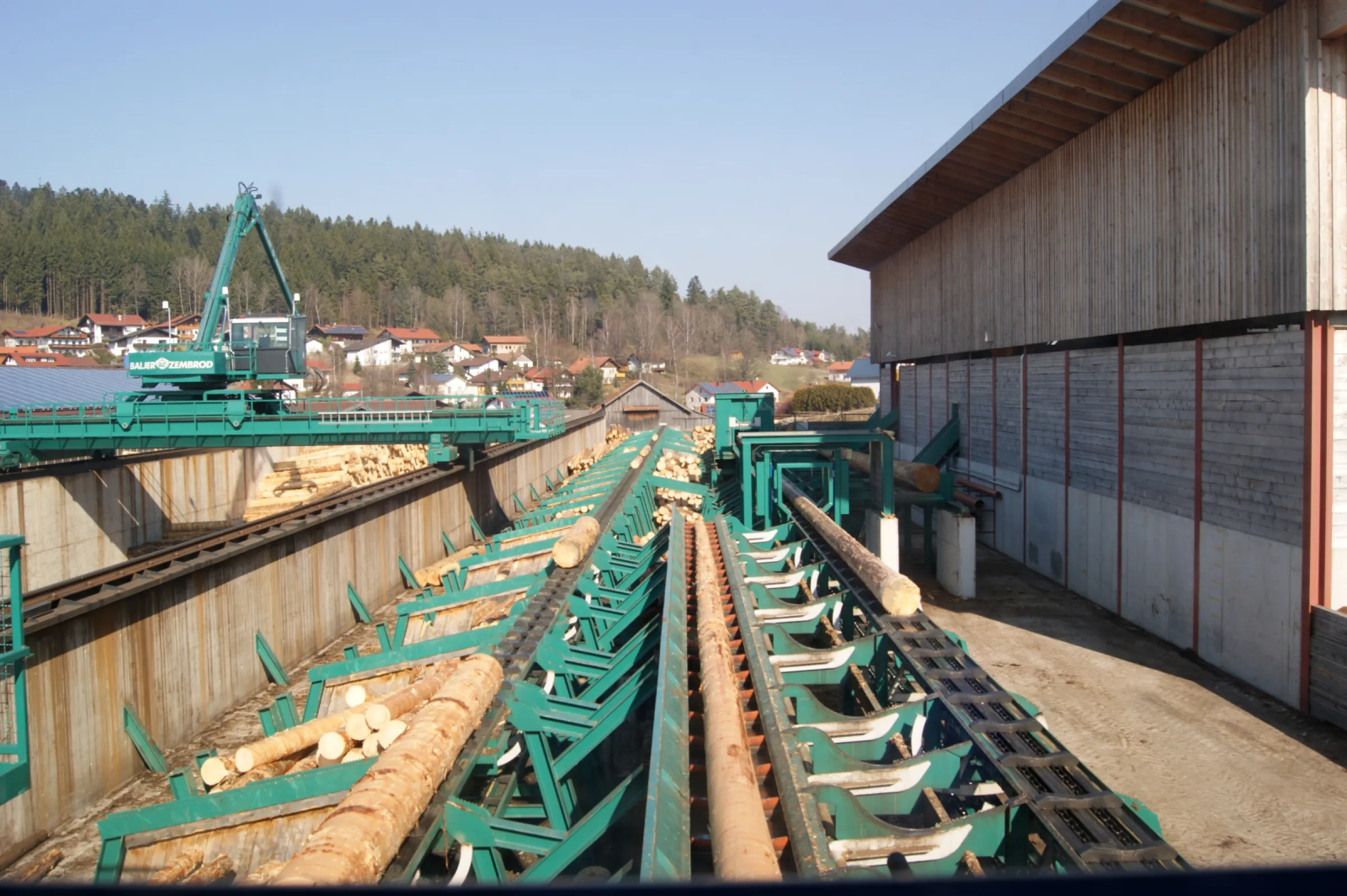 Logyard with Portal Crane