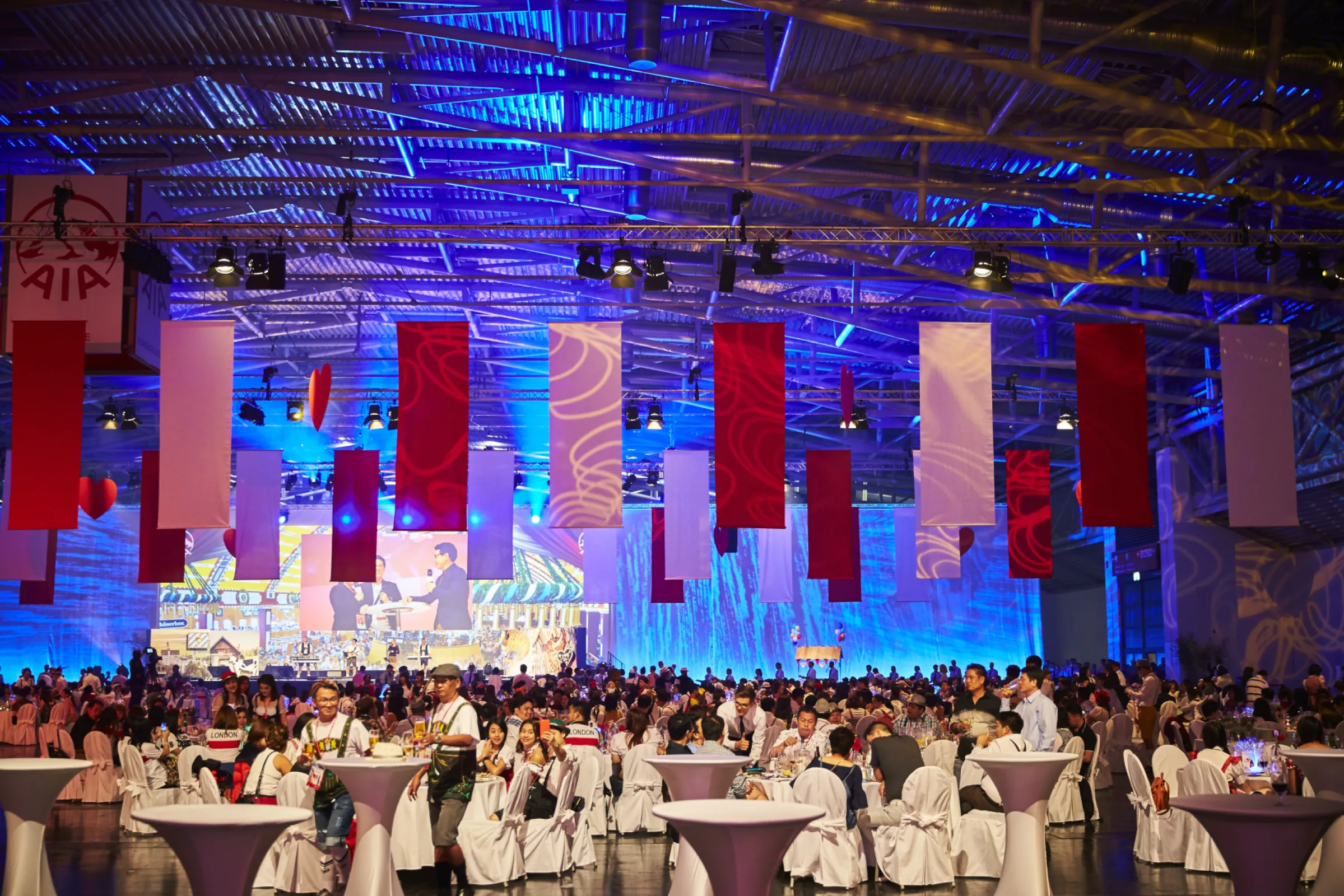 Trade Fair Center Messe München - gala evening in exhibition hall
