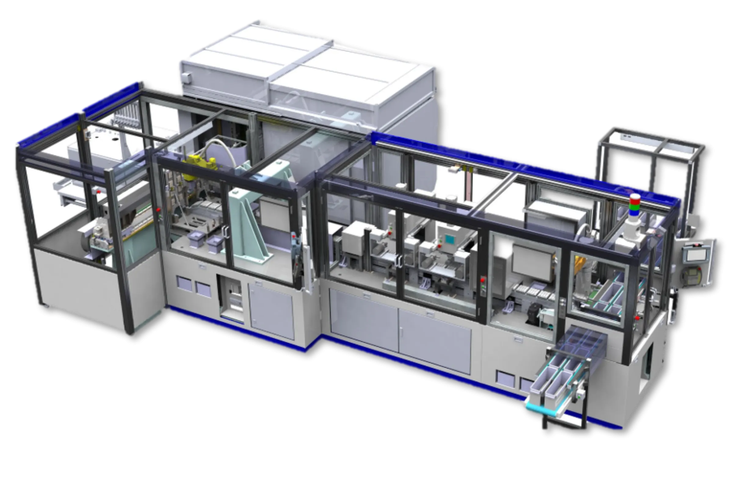 3D of Production cell for medical blood test stripes