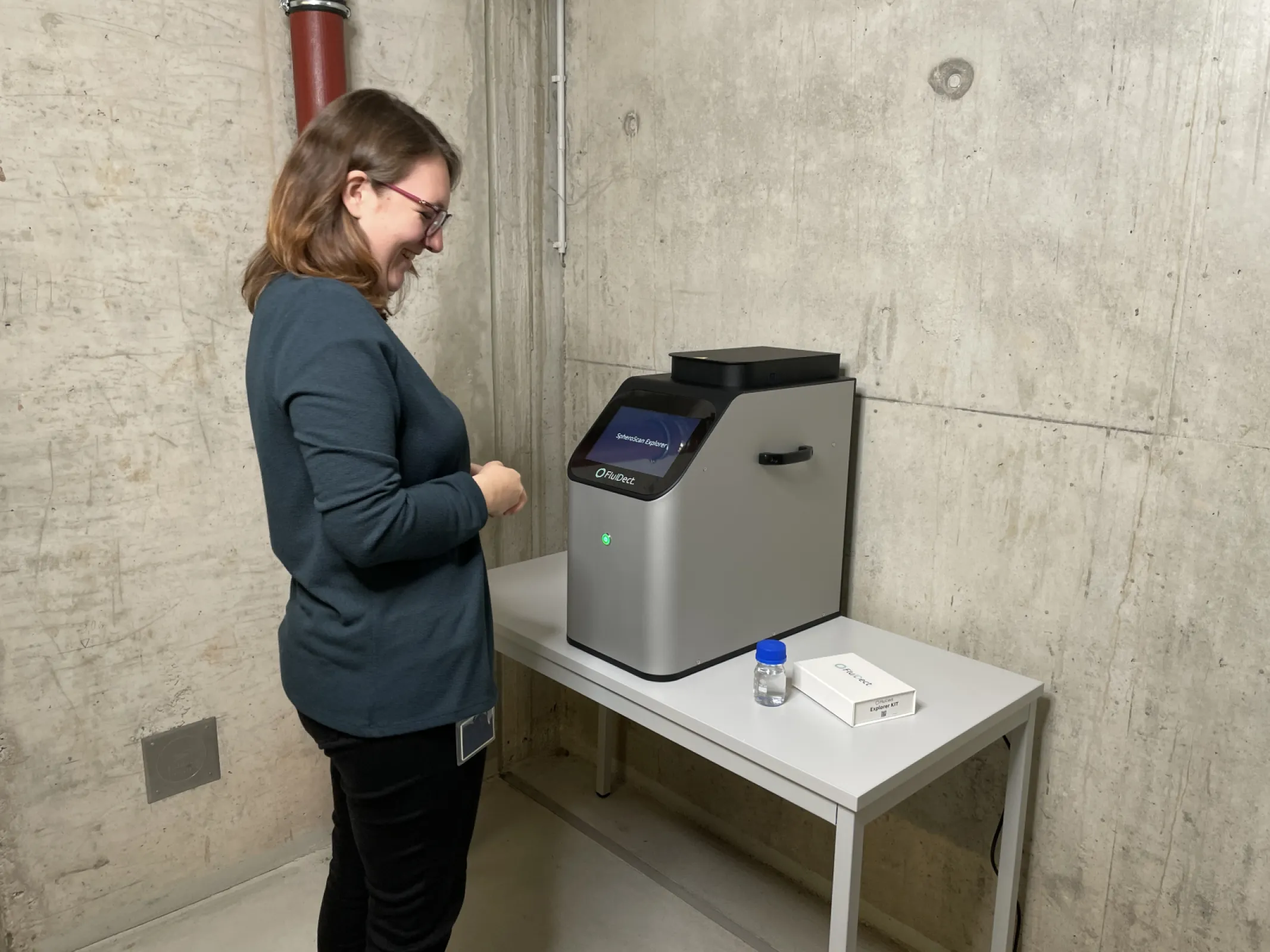 The SpheroScan Explorer in an industrial environment.