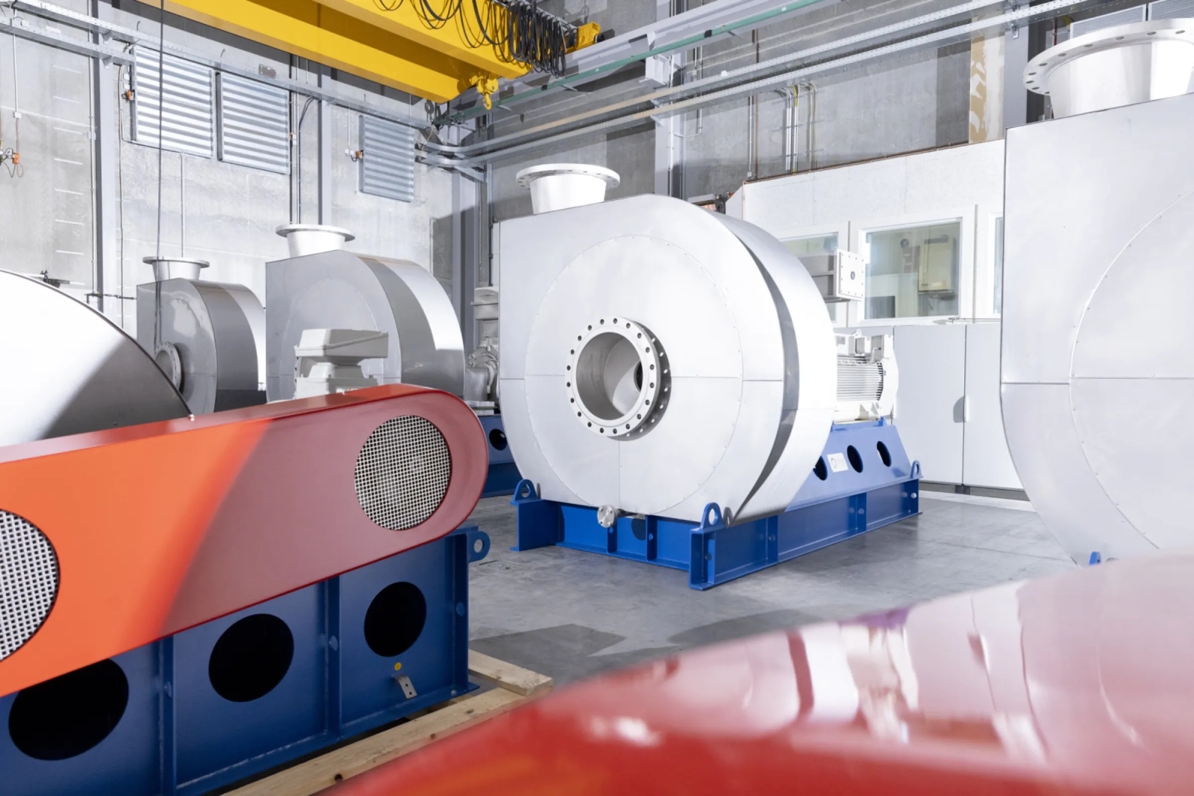View of several FIMA blowers in the test bay.