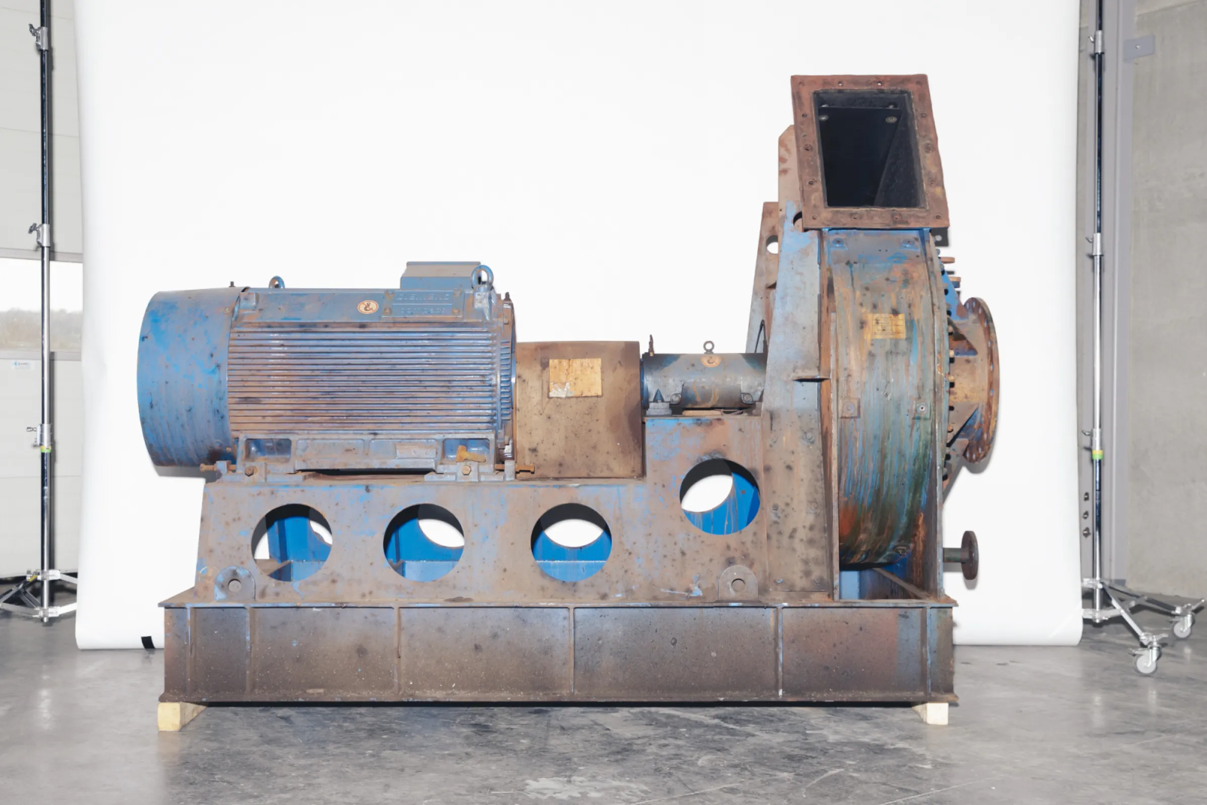 Old FIMA blower in production for modernization and revision by FIMA service.