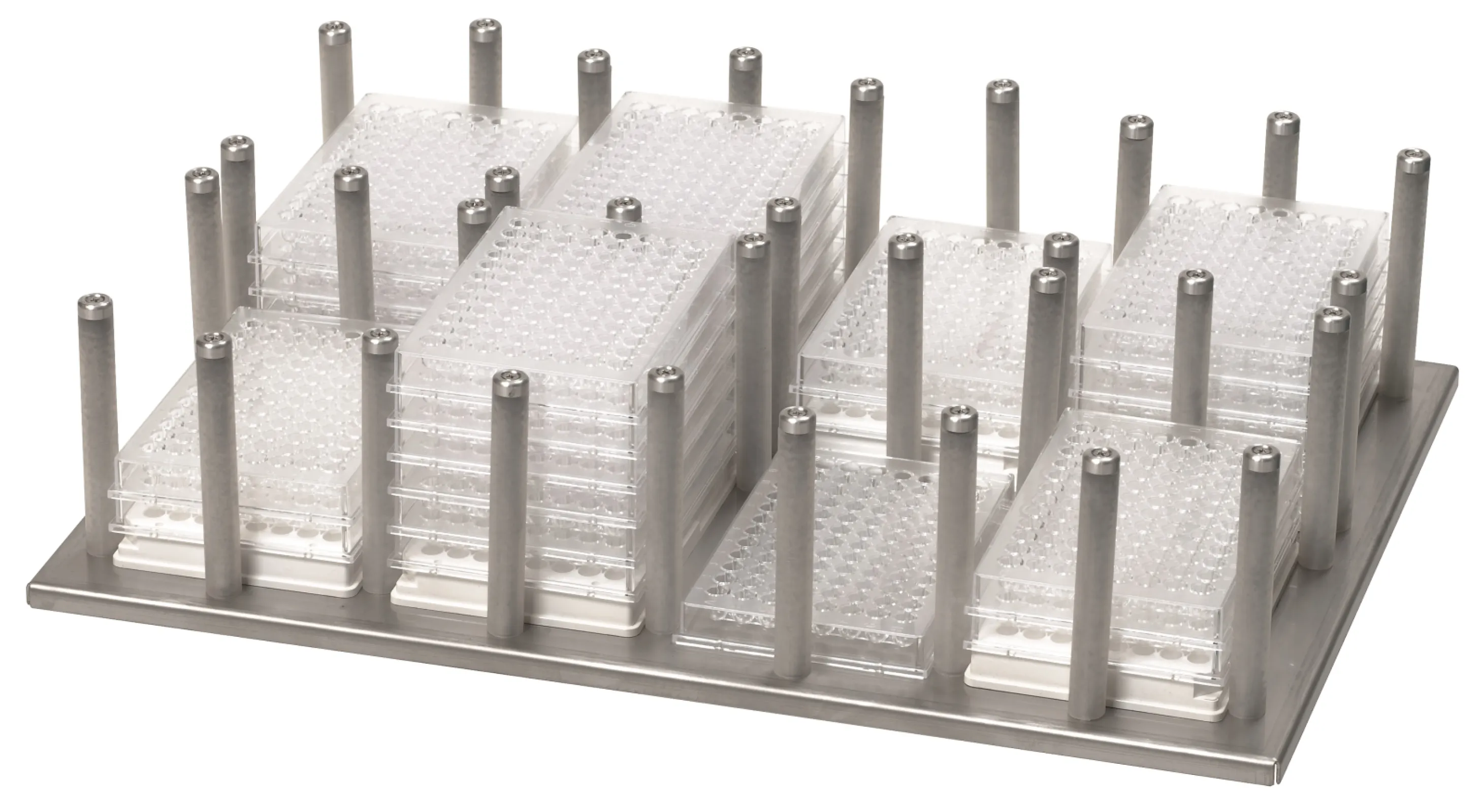 Rack system with metal clamping pins