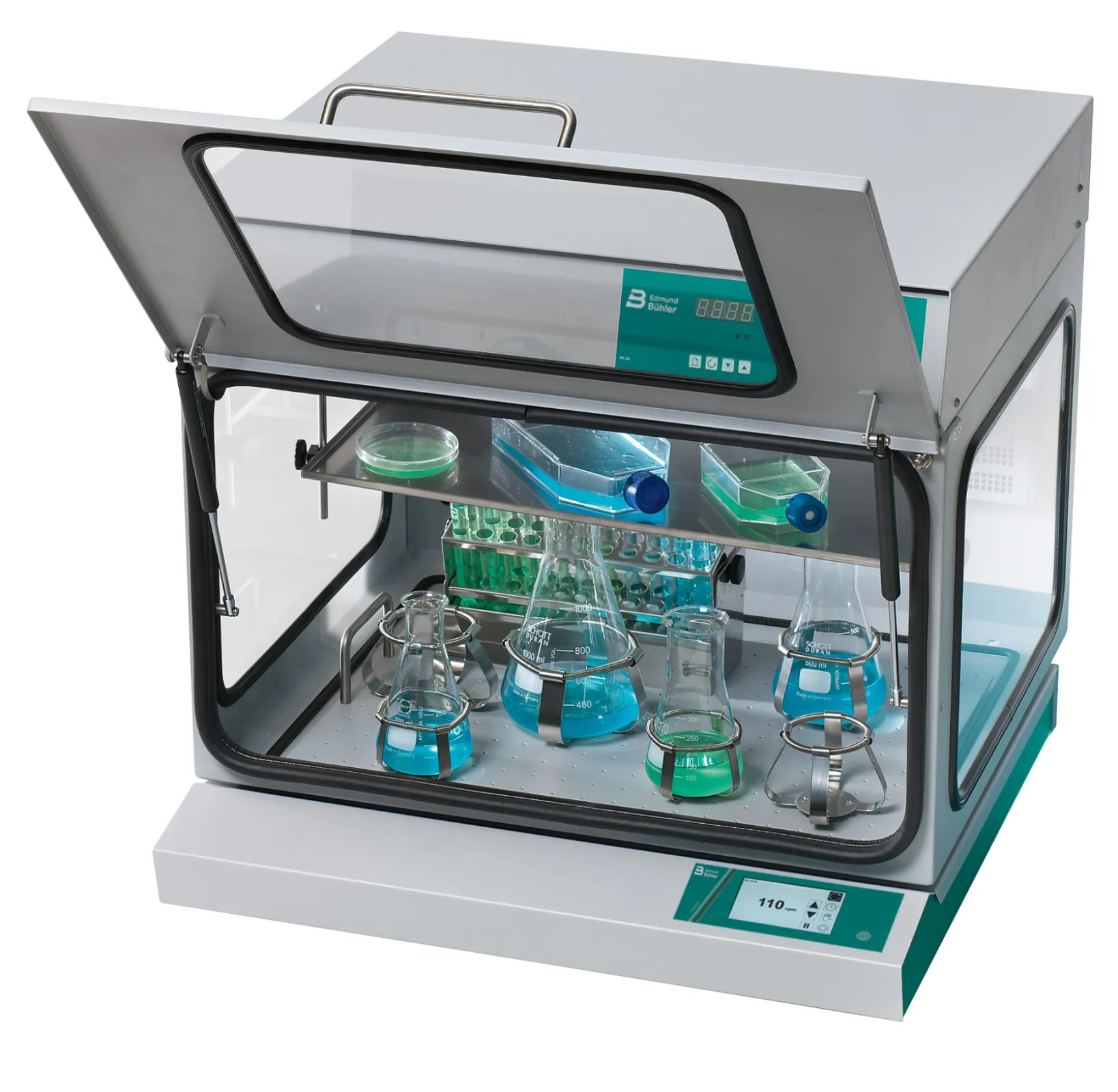 Shelf TH 30. Additional tray for samples which have to be temperature controlled, but need no shaking. Dimensions: 365 x 558 mm.