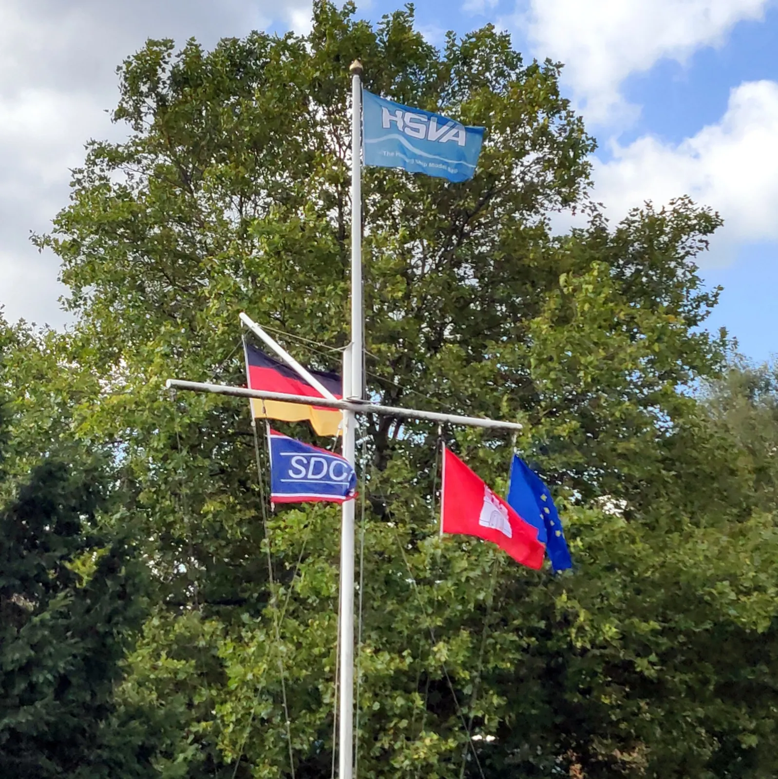 Flagstaff in front of the main building