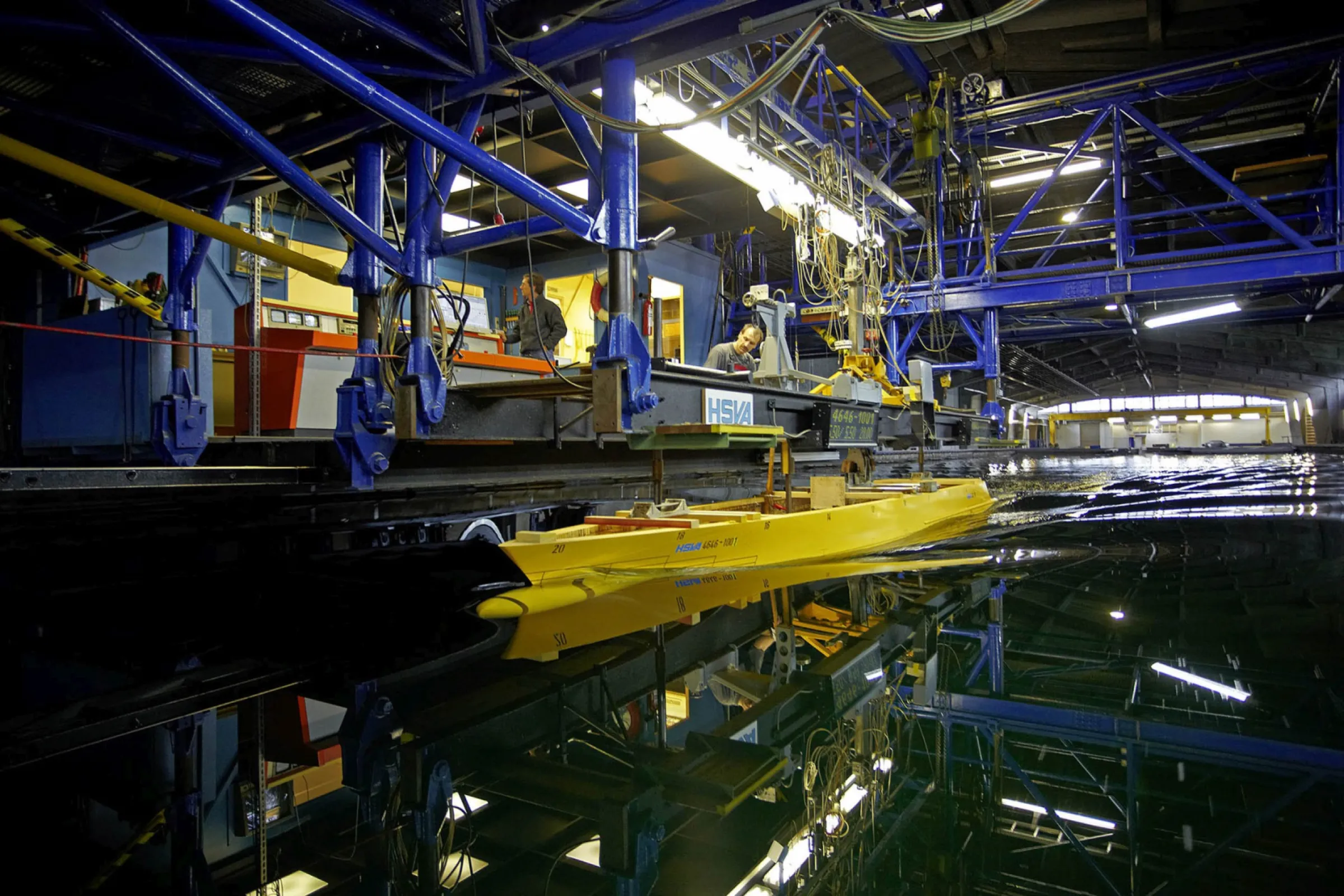 Calm water test in the large towing tank