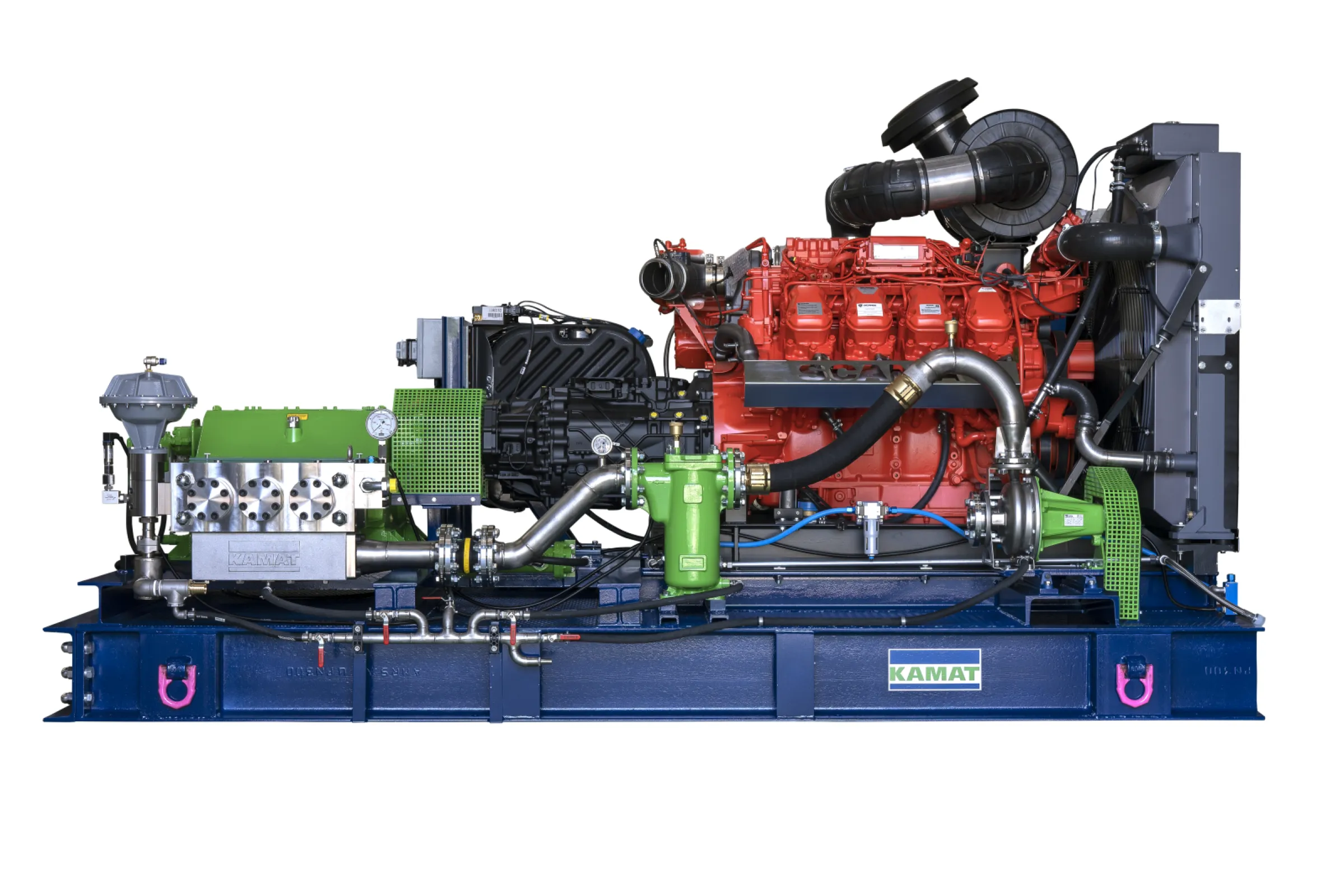 Power meets precision – the KAMJET diesel high-pressure unit in action, delivering mobile performance up to 3,500 bar for demanding industrial and energy applications.